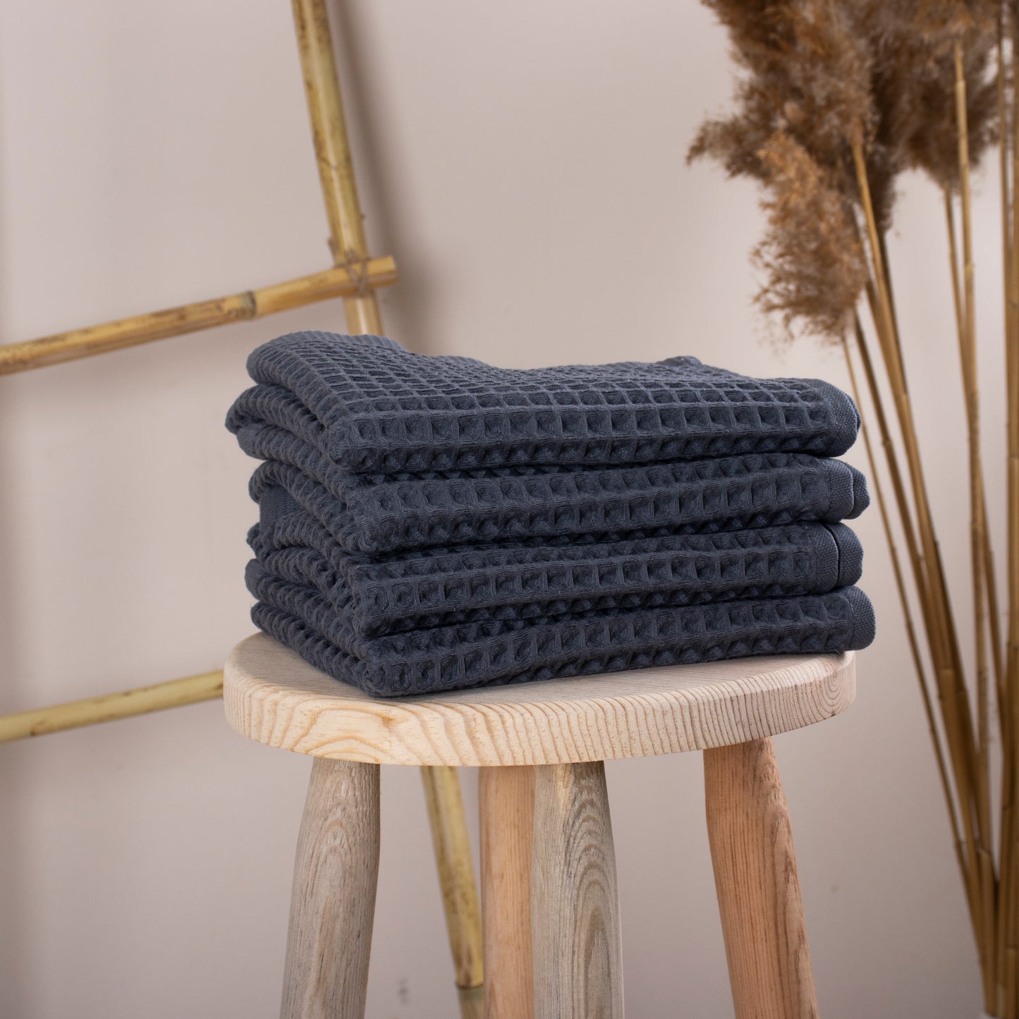 Honeycomb Towel - Waffle Towel - Kitchen and Hand Towel - Dark Gray