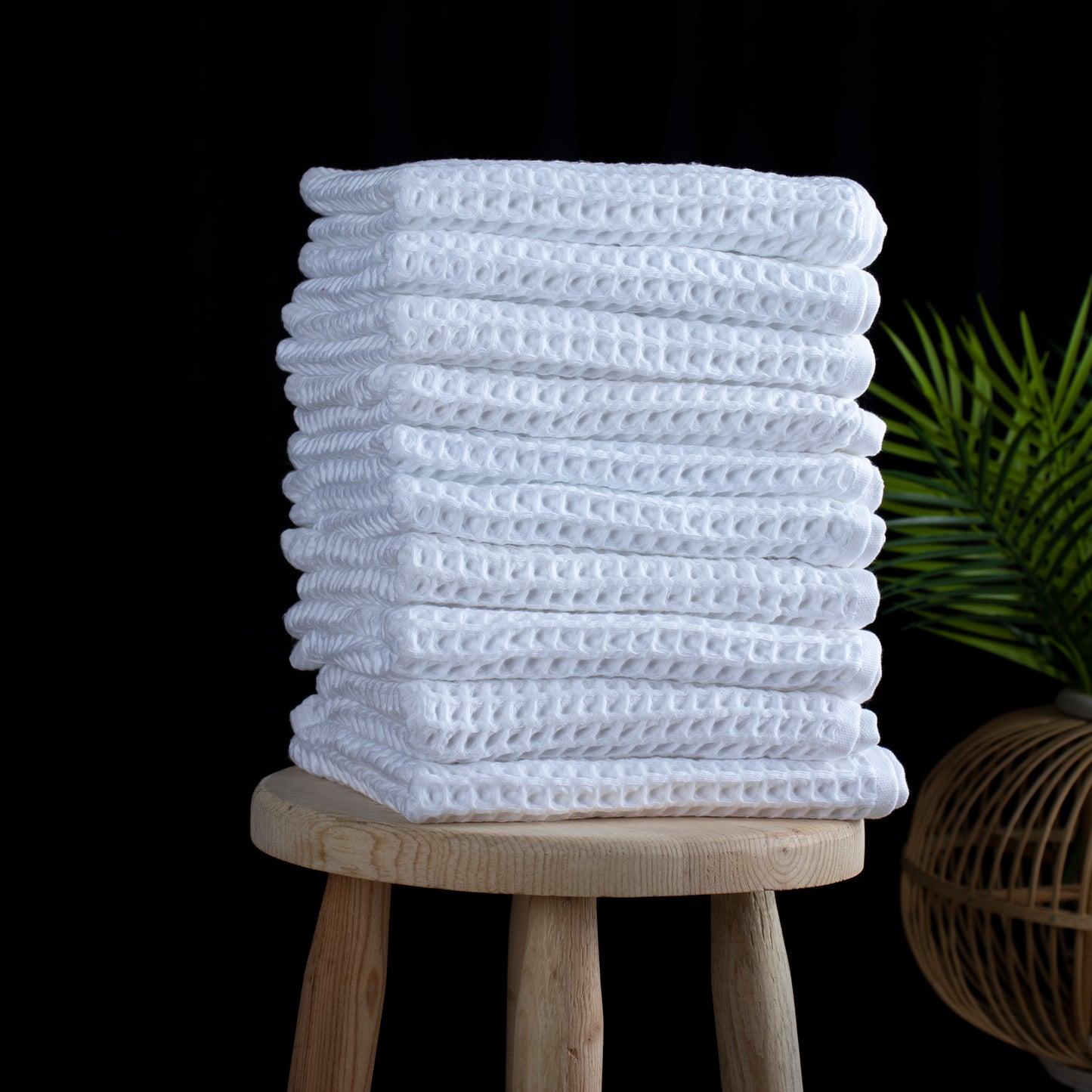 Honeycomb Towel - Waffle Towel - Kitchen and Hand Towel - White