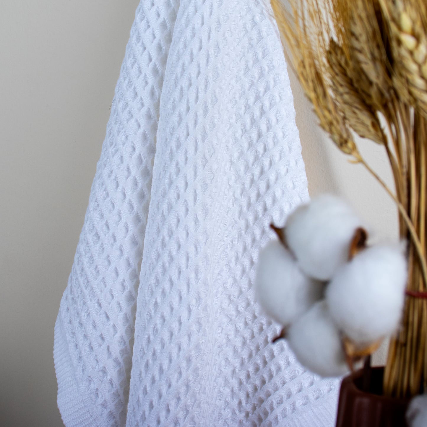 Honeycomb Towel - Waffle Towel - Kitchen and Hand Towel - White