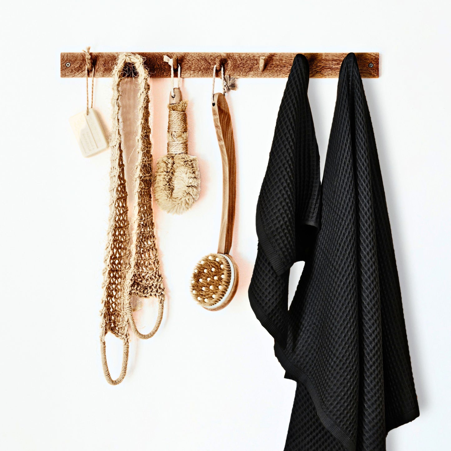Black Waffle Weave Towels Sets - 2 Bath, 2 Hand Towels