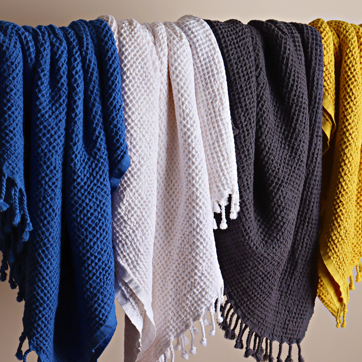 Bulk Turkish Waffle Towels Navy Blue - Pack of 4