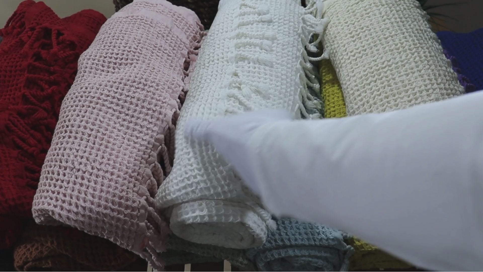 White Turkish Waffle Towels for bath, beach