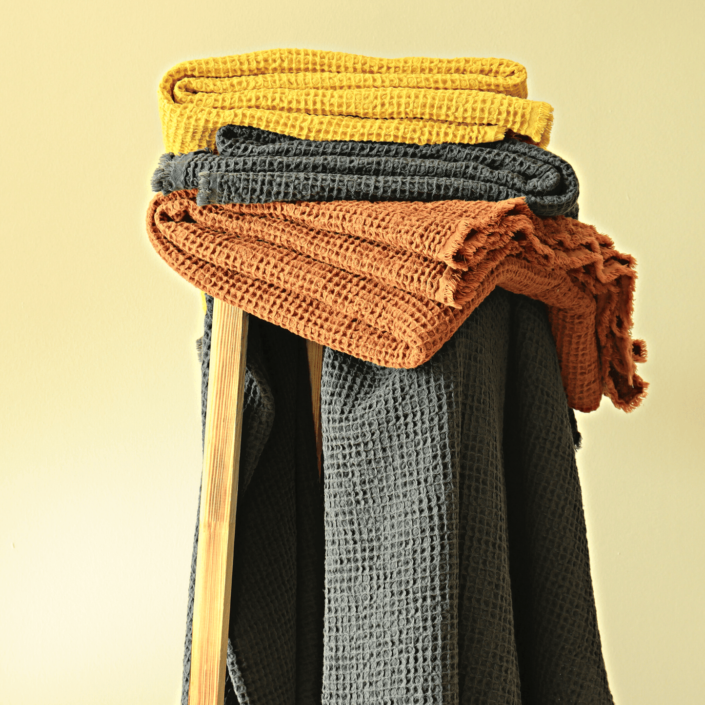 Anthracite Waffle Throw Blankets