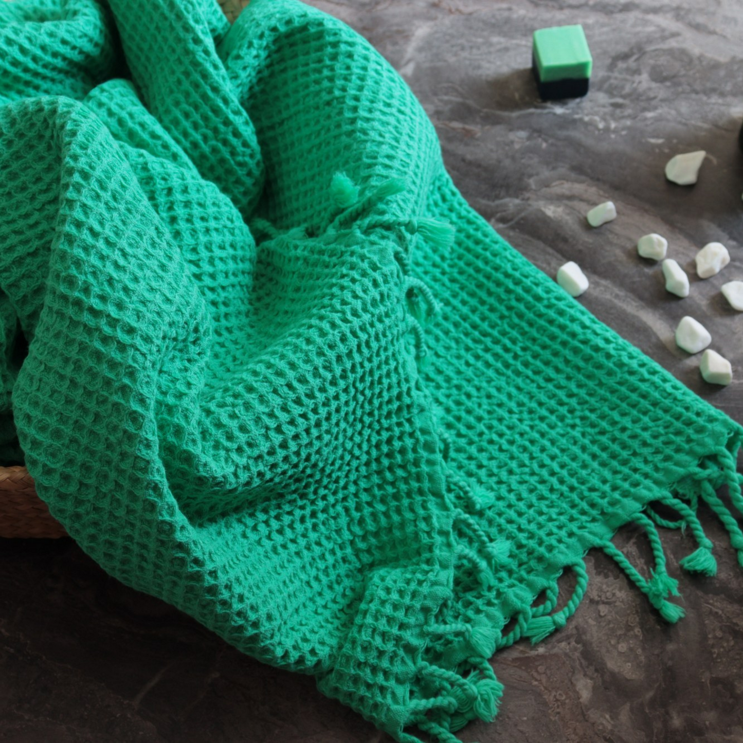 Green Turkish Waffle Towels
