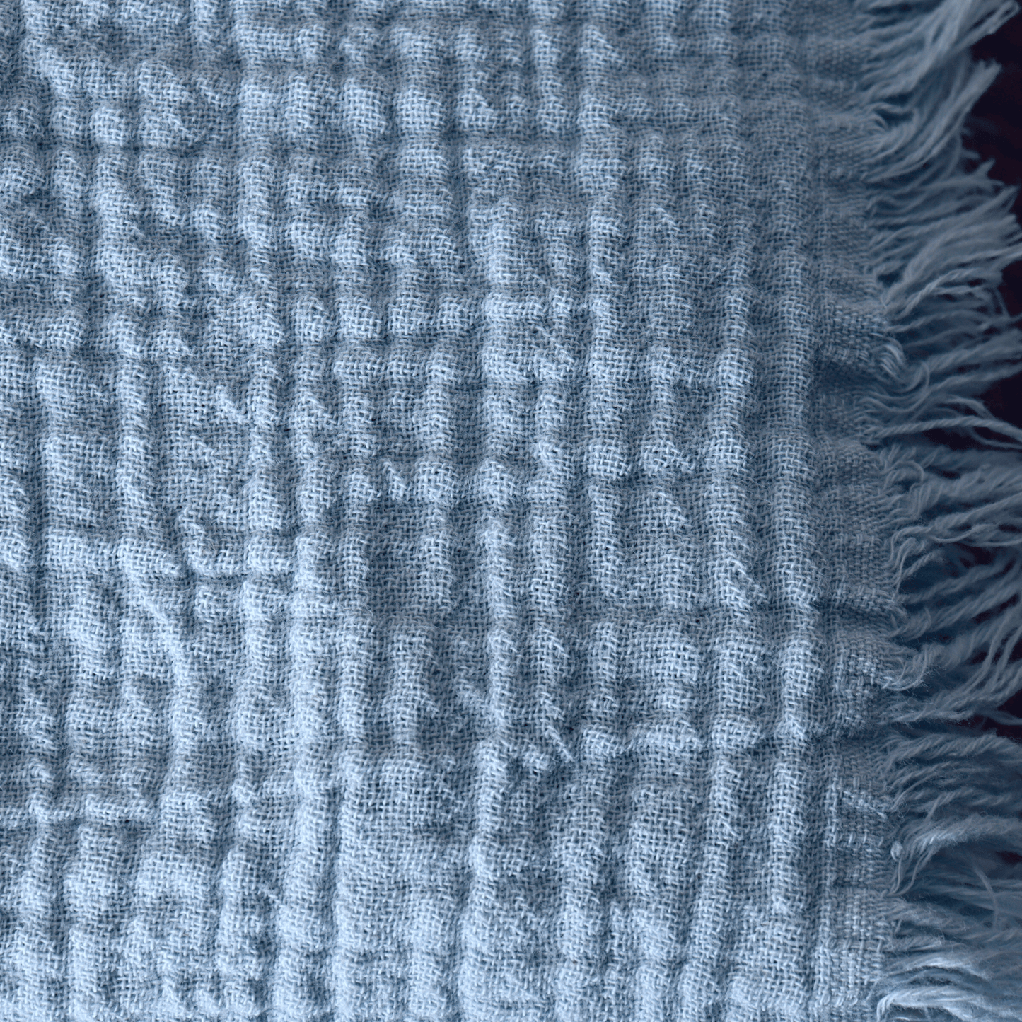 Ice Blue Cream Muslin Throw Blankets