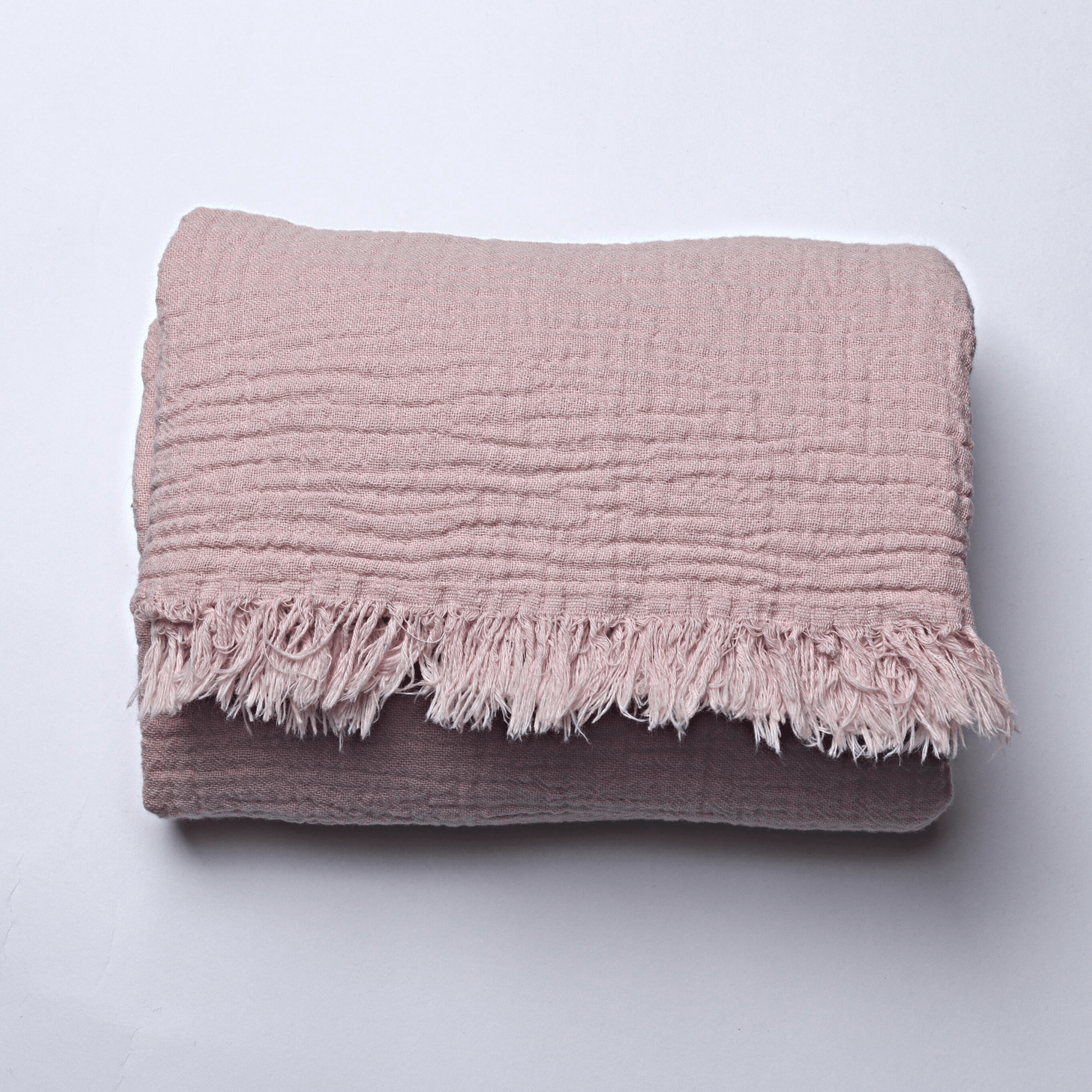 Light Pink Muslin Throw Blankets