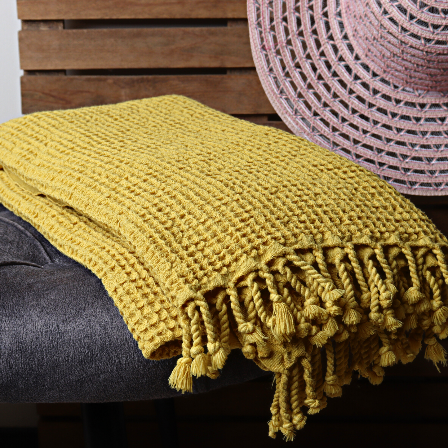 Mustard Yellow Turkish Waffle Towels