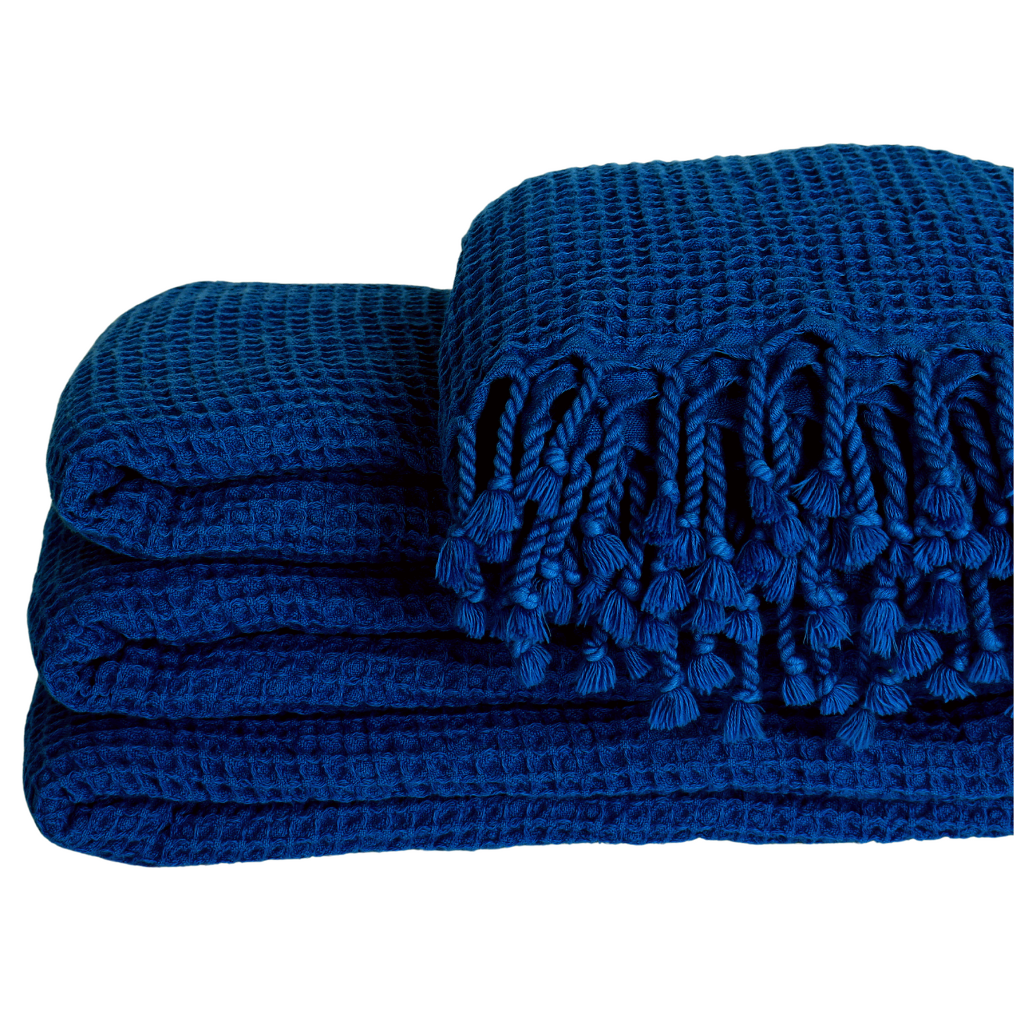 Bulk Turkish Waffle Towels Navy Blue - Pack of 4