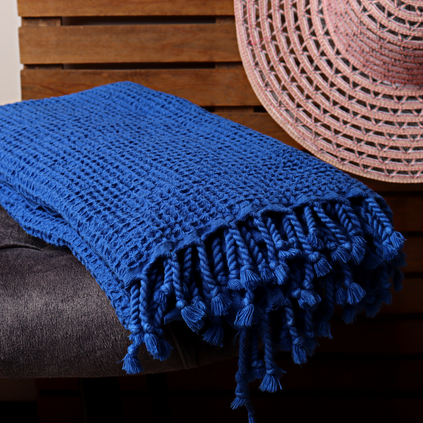 Bulk Turkish Waffle Towels Navy Blue - Pack of 4