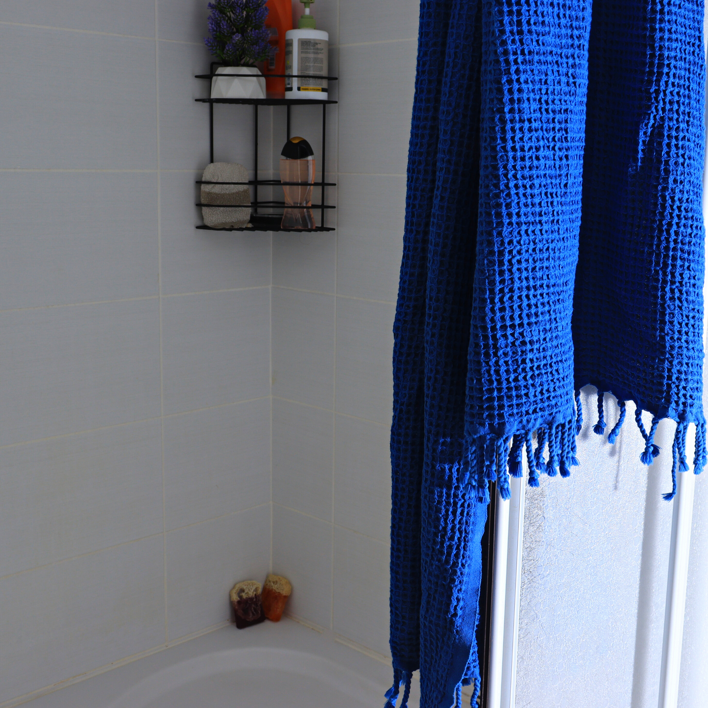 Bulk Turkish Waffle Towels Navy Blue - Pack of 4