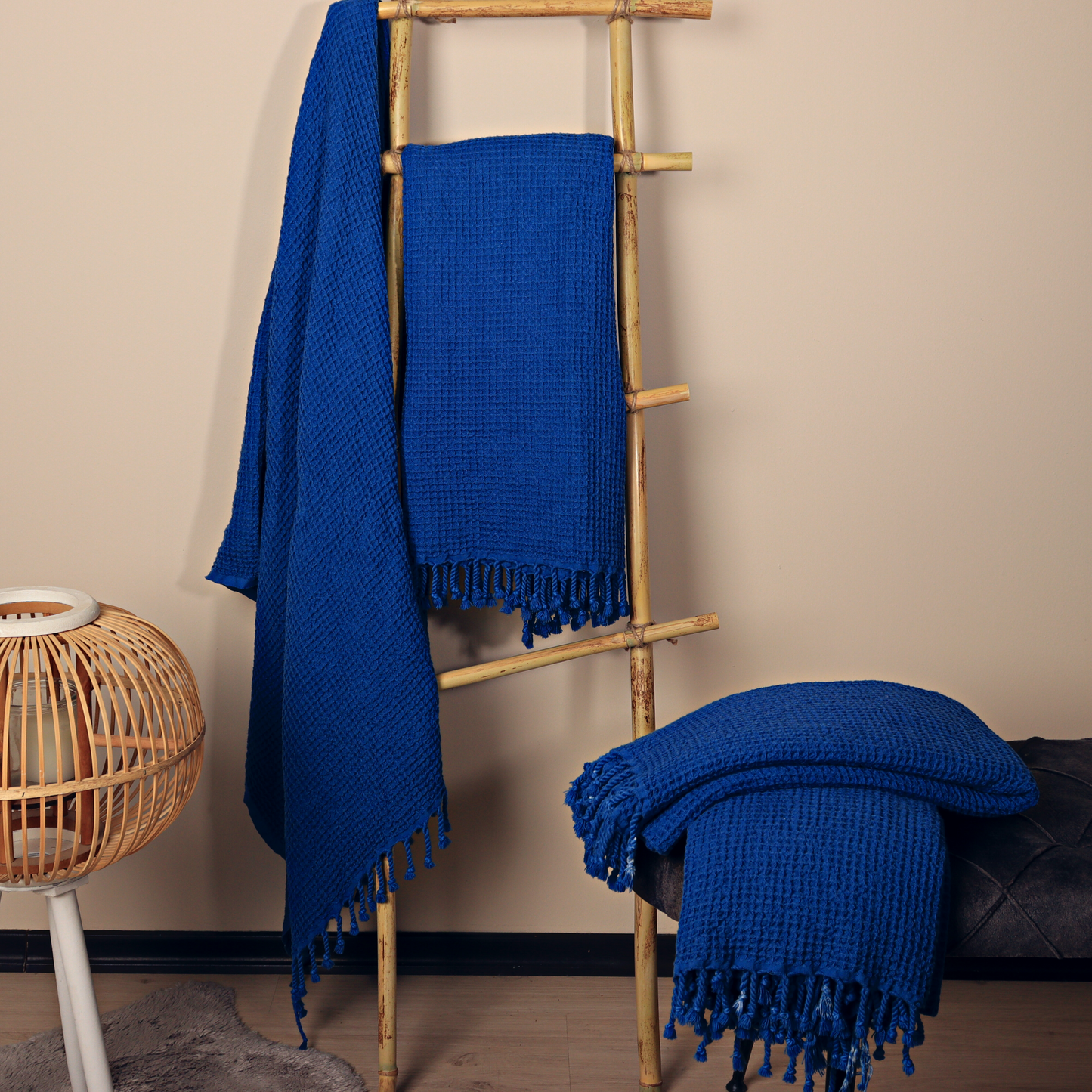 Bulk Turkish Waffle Towels Navy Blue - Pack of 4