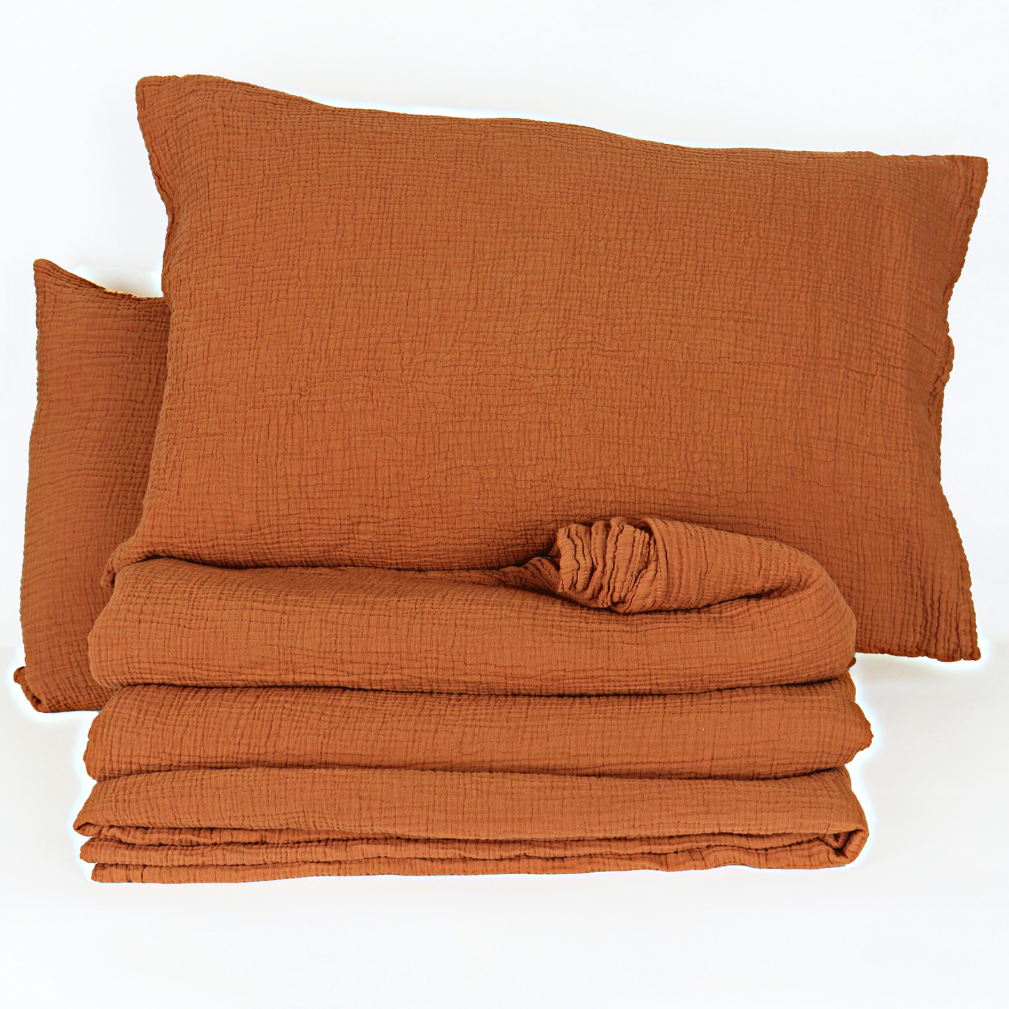 Muslin Duvet Cover Sets Rust - 2