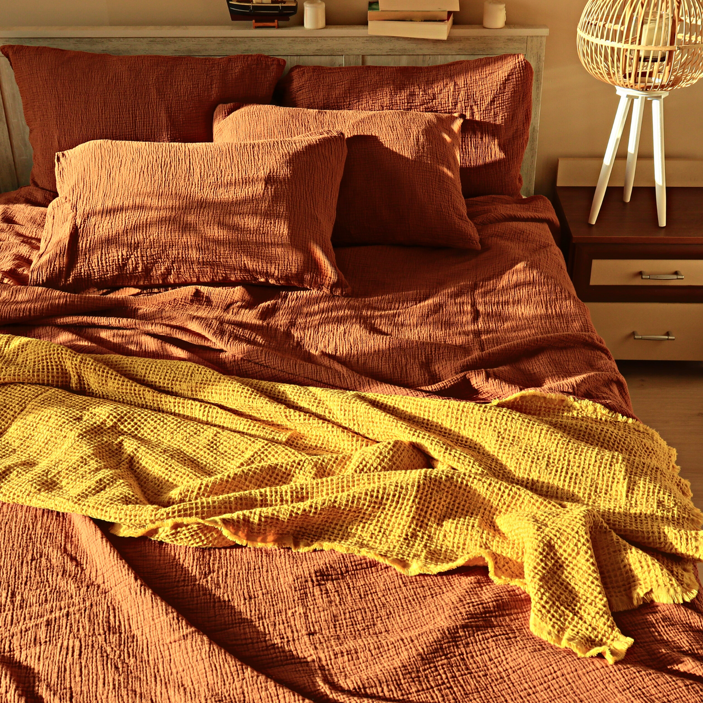 Muslin Duvet Cover Sets Rust - 5