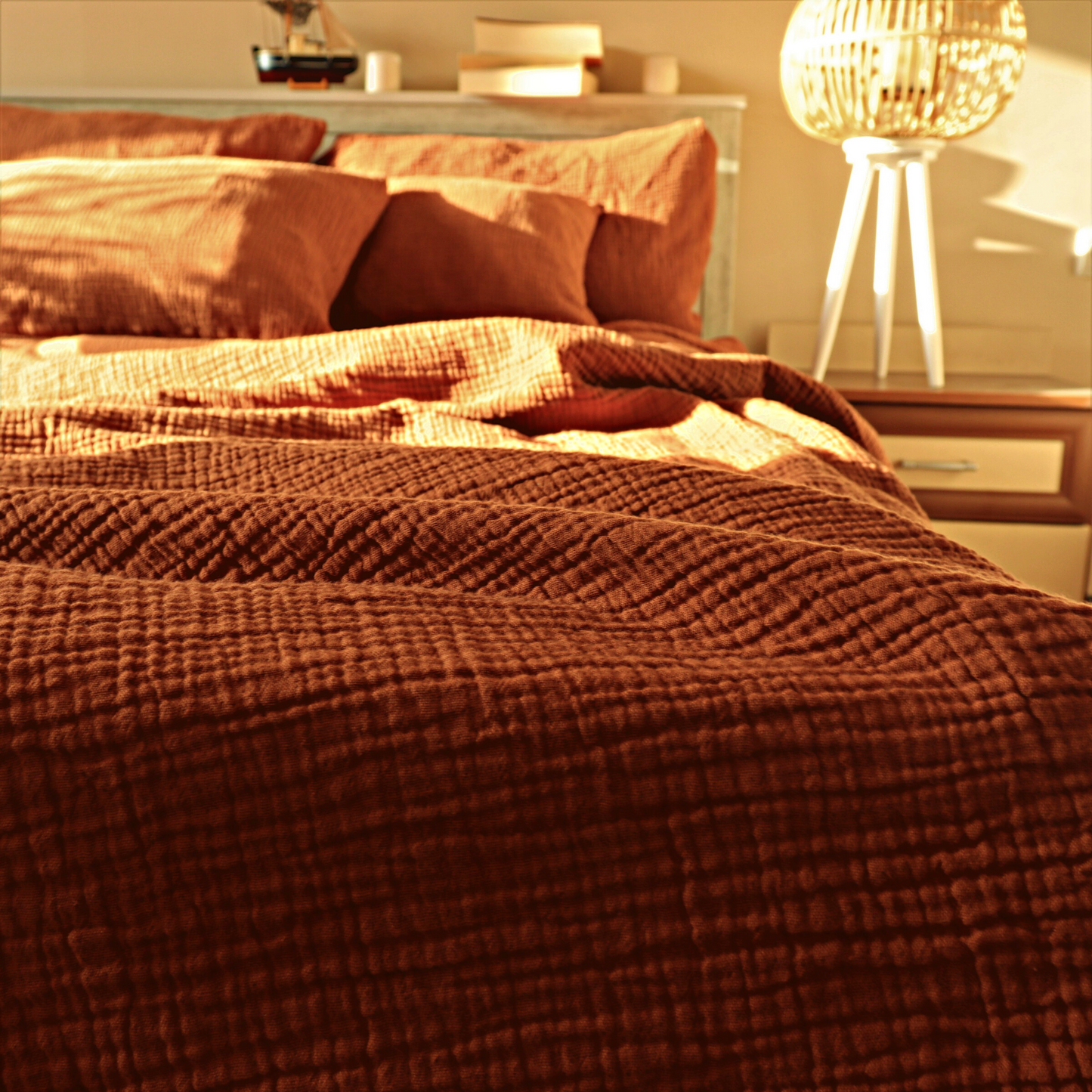 Muslin Duvet Cover Sets Rust - 7