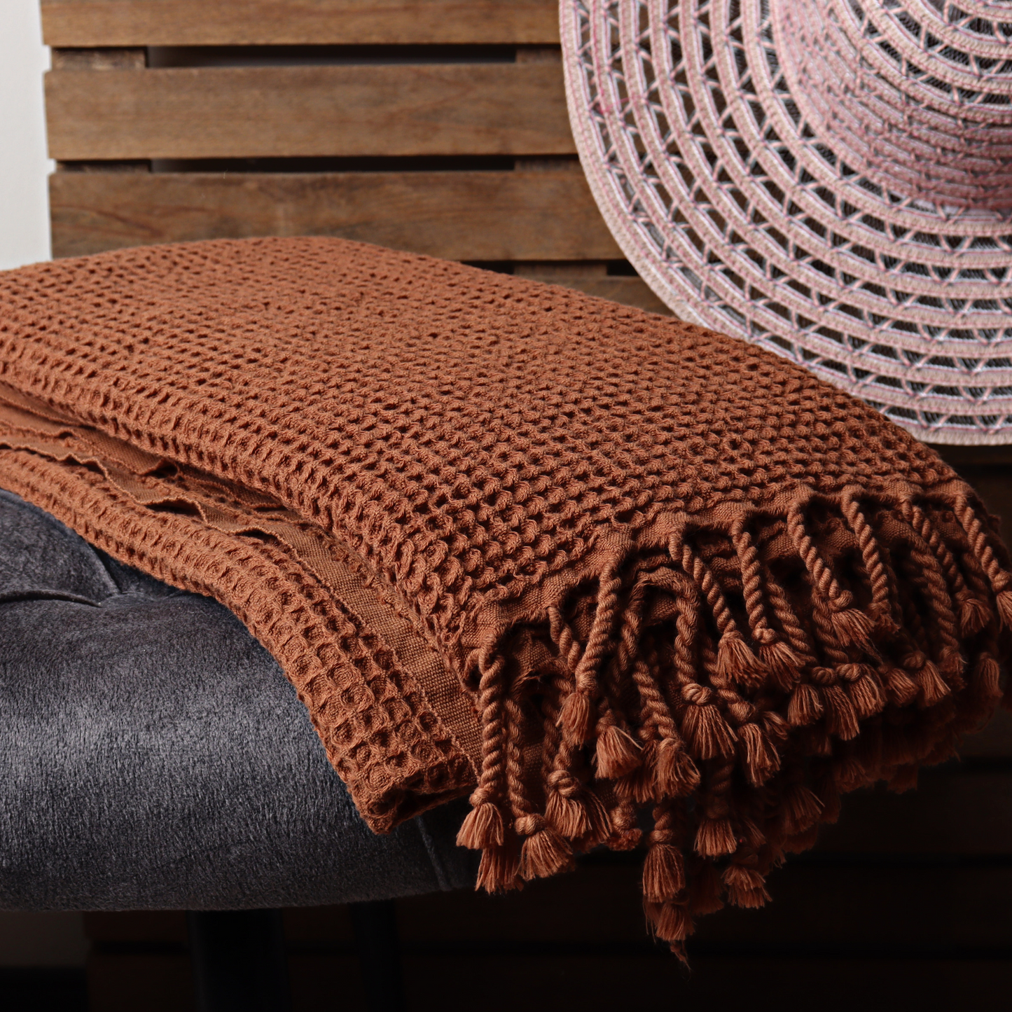 Rust Turkish Waffle Towels
