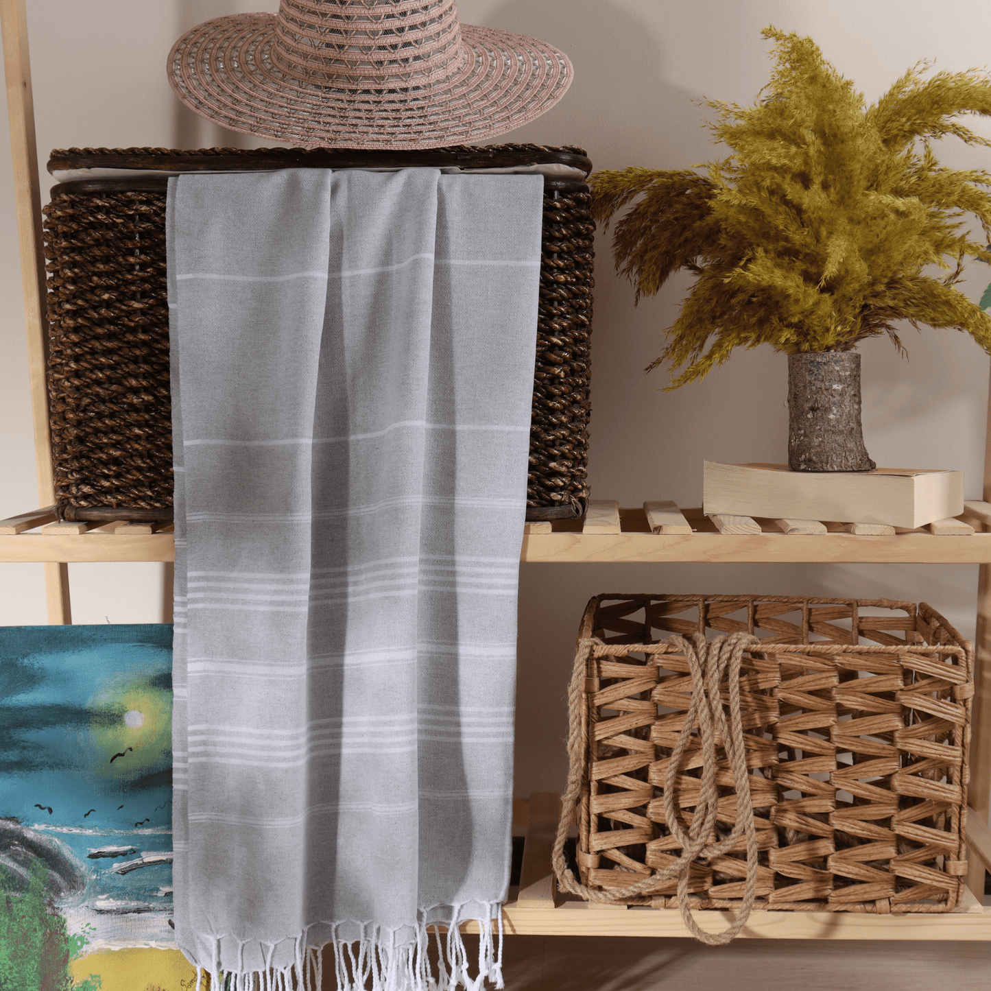 Light Gray Turkish Beach Towel Sultan