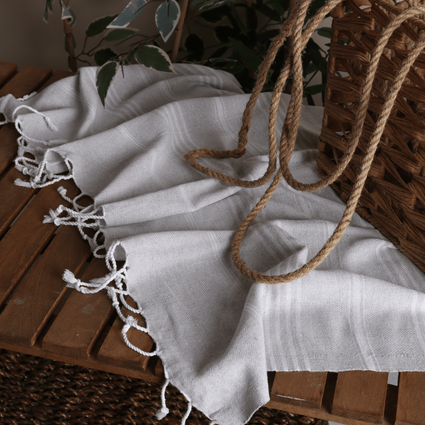 Light Gray Turkish Beach Towel Sultan