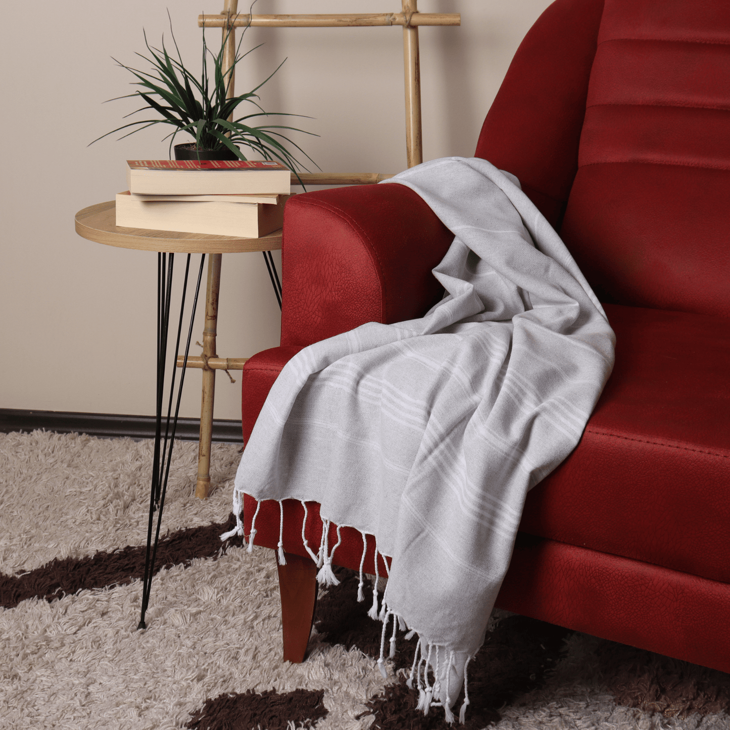 Light Gray Turkish Beach Towel Sultan