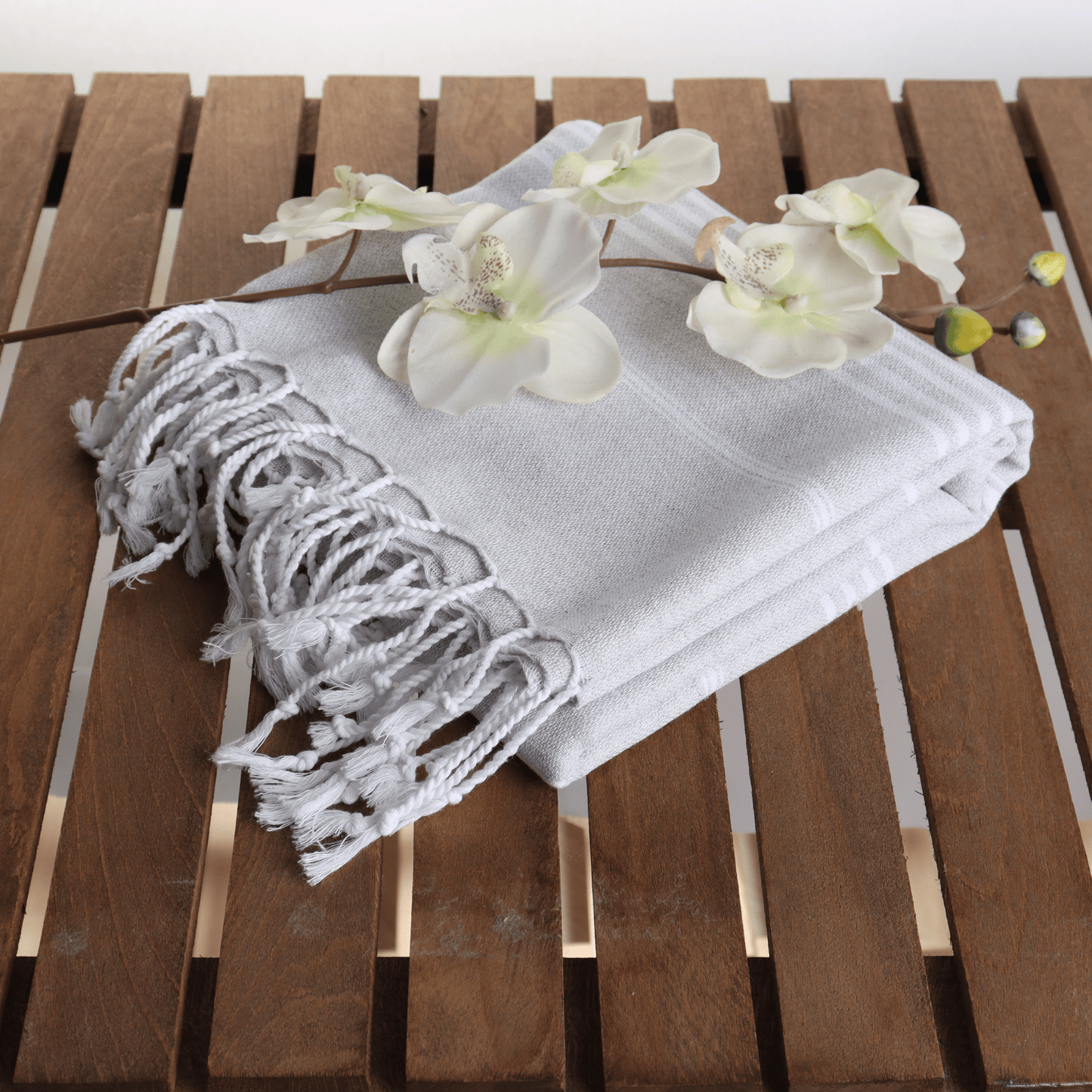 Light Gray Turkish Beach Towel Sultan