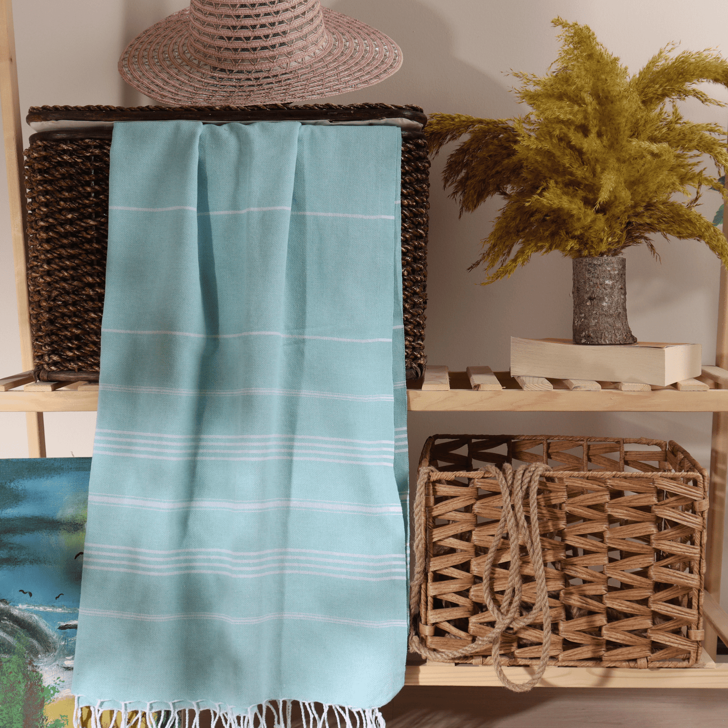 Light Green Turkish Beach Towel Sultan