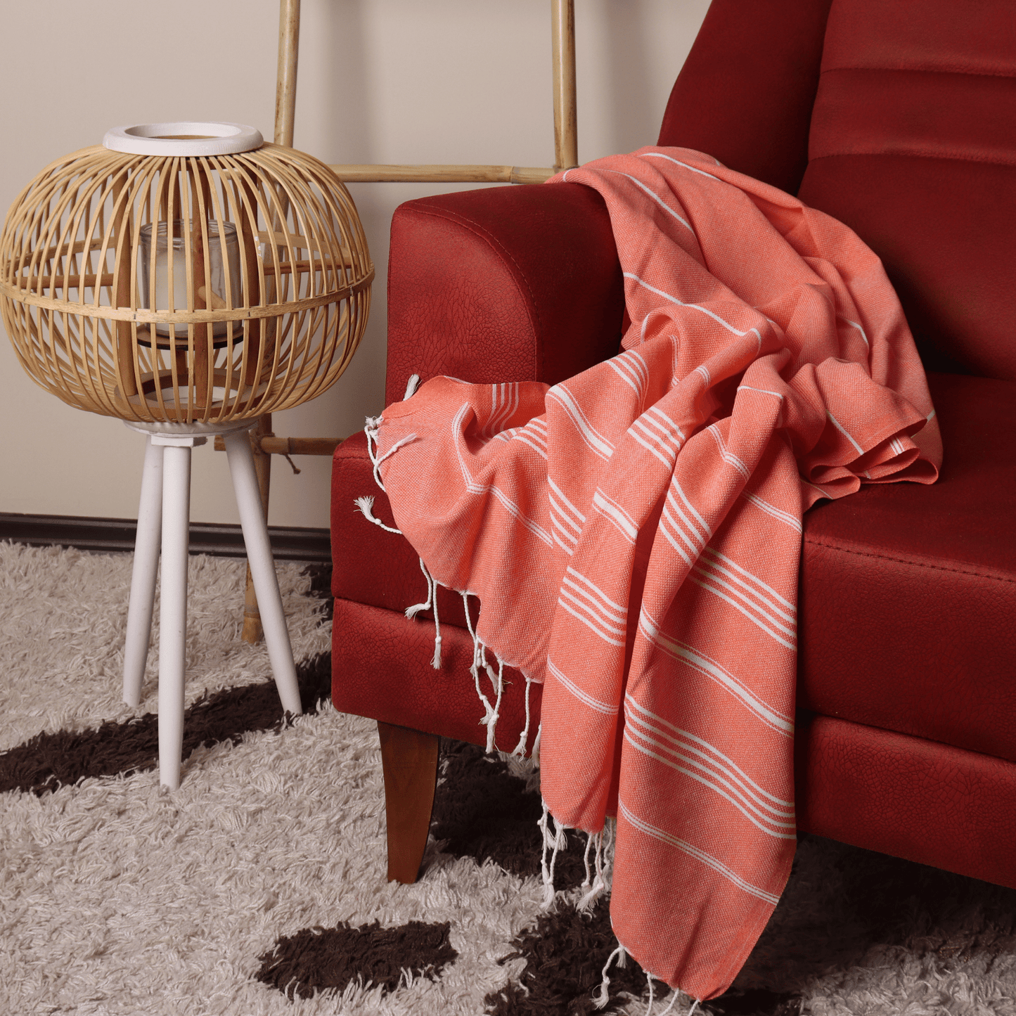 Orange Turkish Beach Towel Sultan