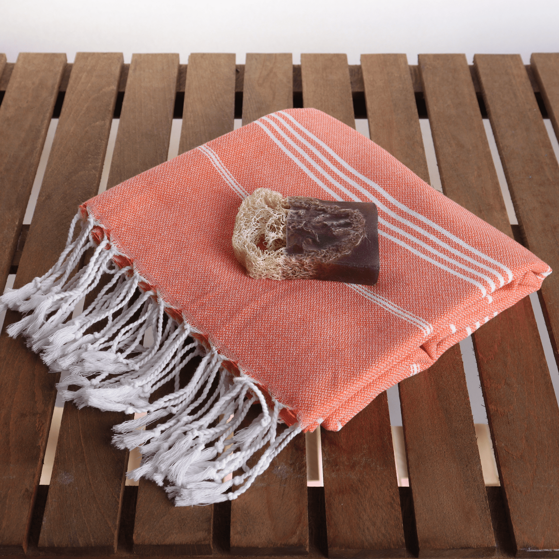 Orange Turkish Beach Towel Sultan