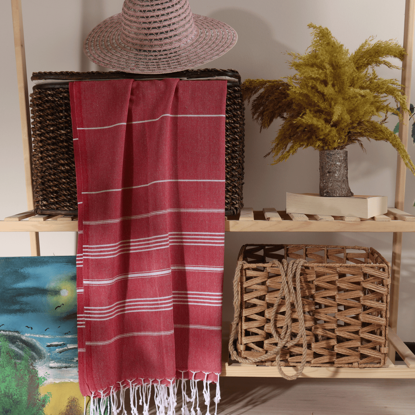 Red Turkish Beach Towel Sultan - 11