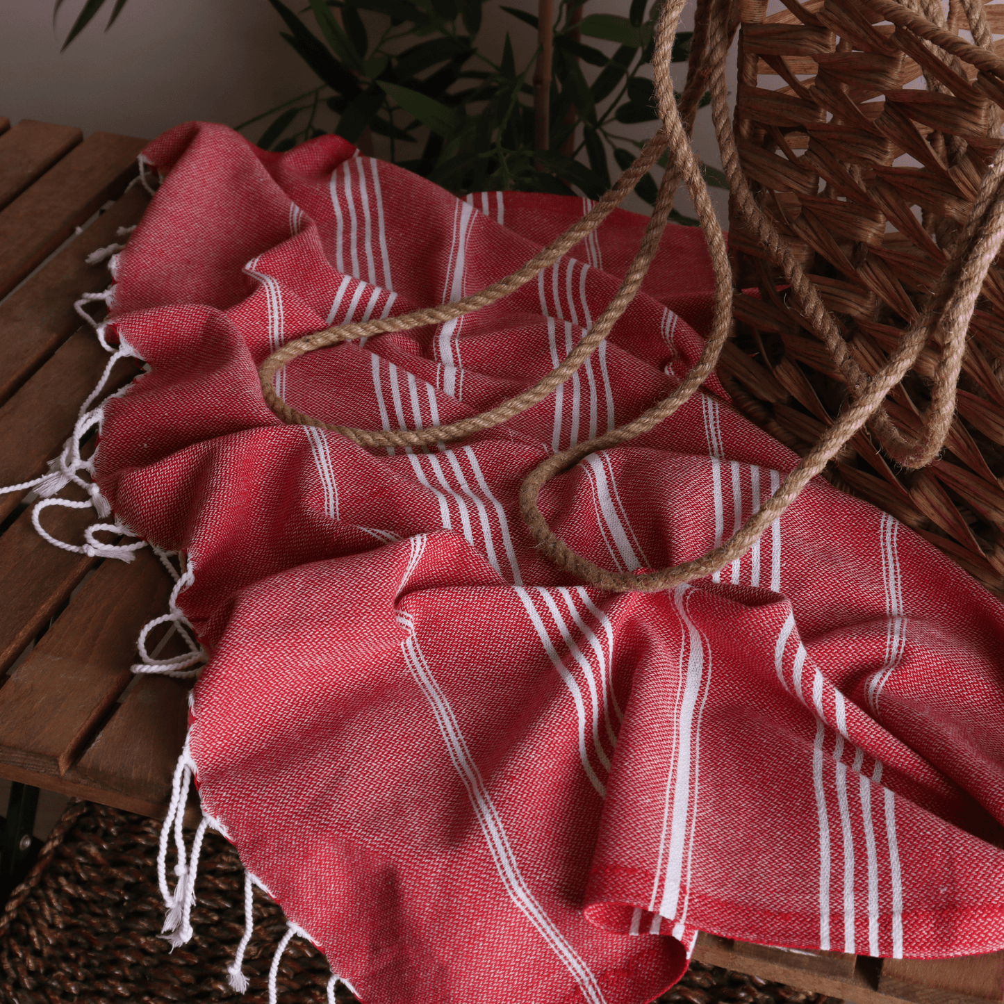 Red Turkish Beach Towel Sultan - 2