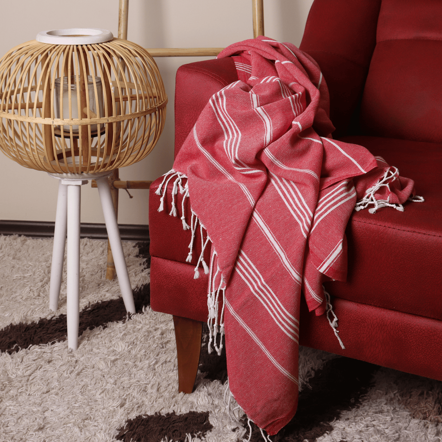 Red Turkish Beach Towel Sultan - 6