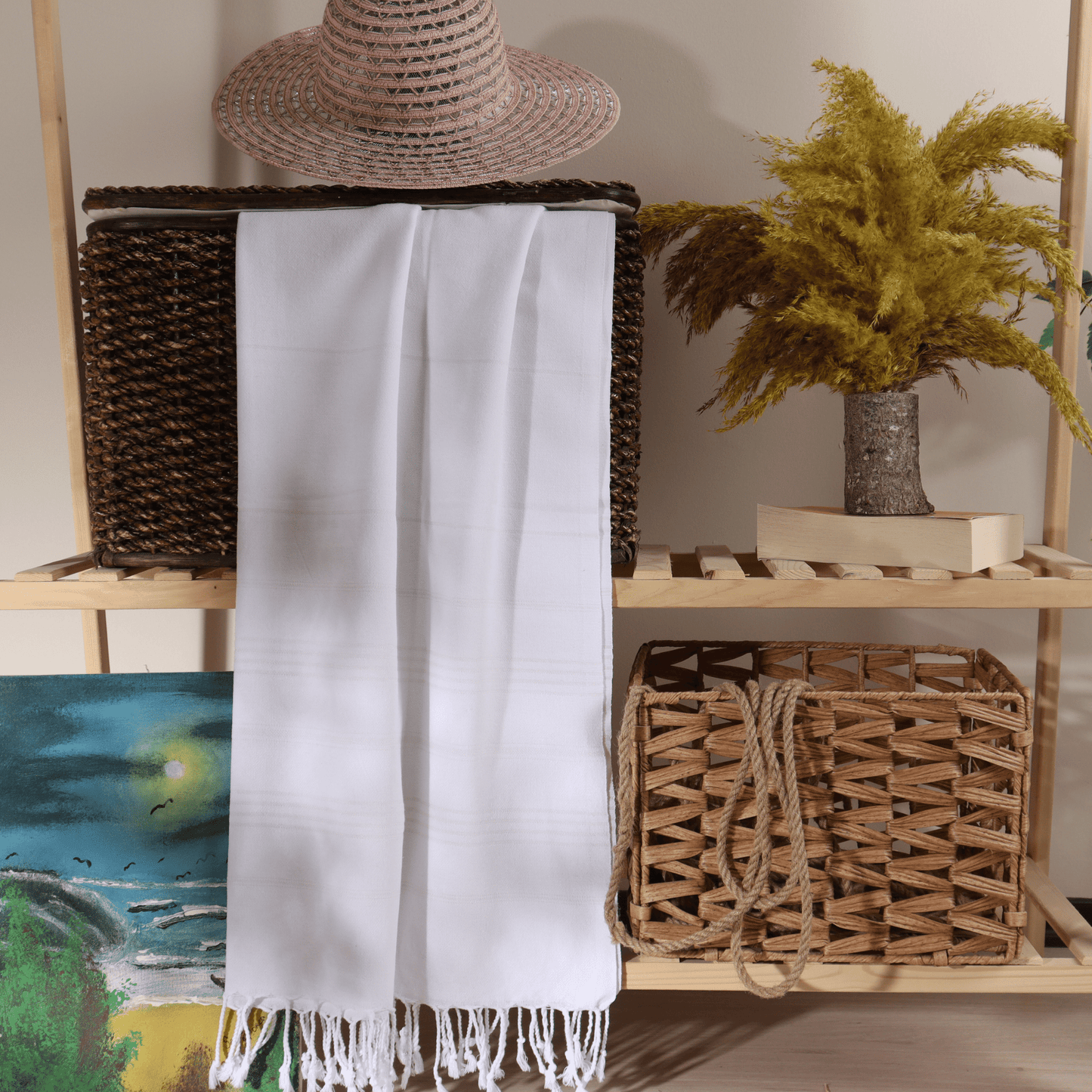 White Turkish Beach Towel Sultan - 10