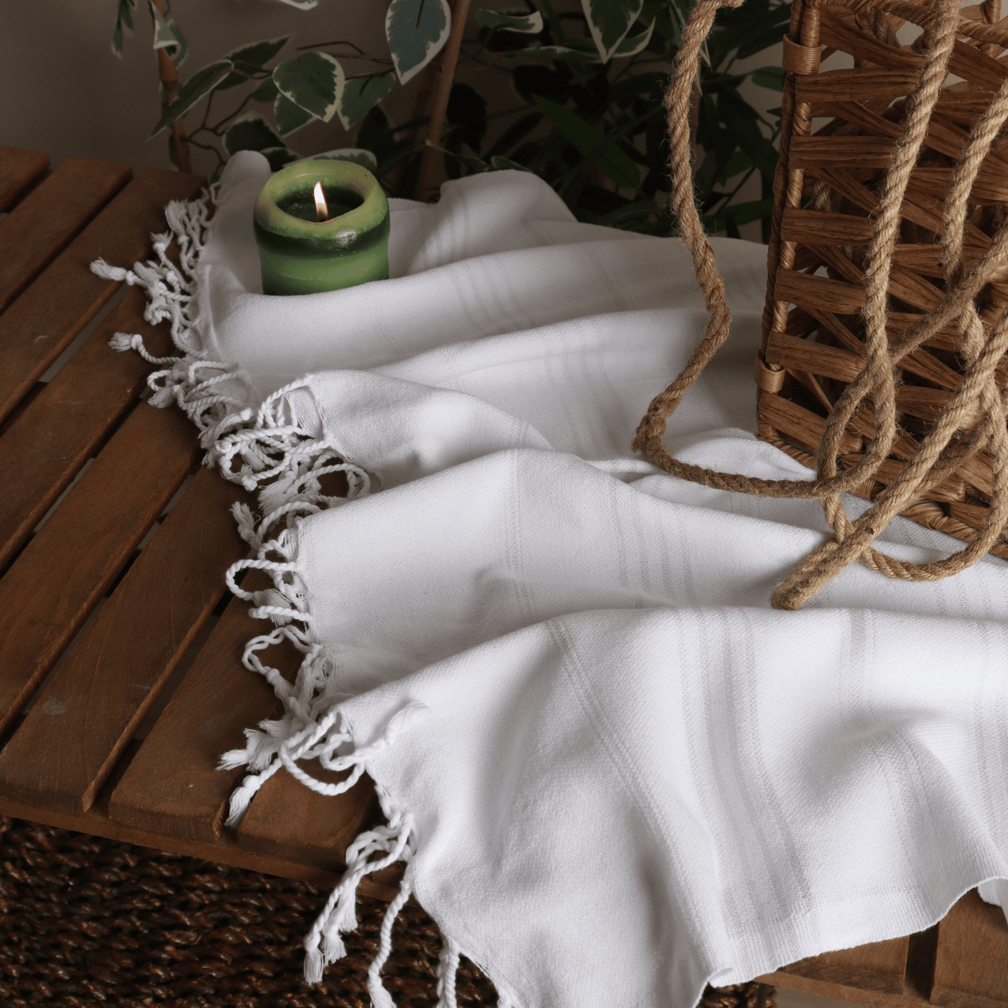 White Turkish Beach Towel Sultan - 2