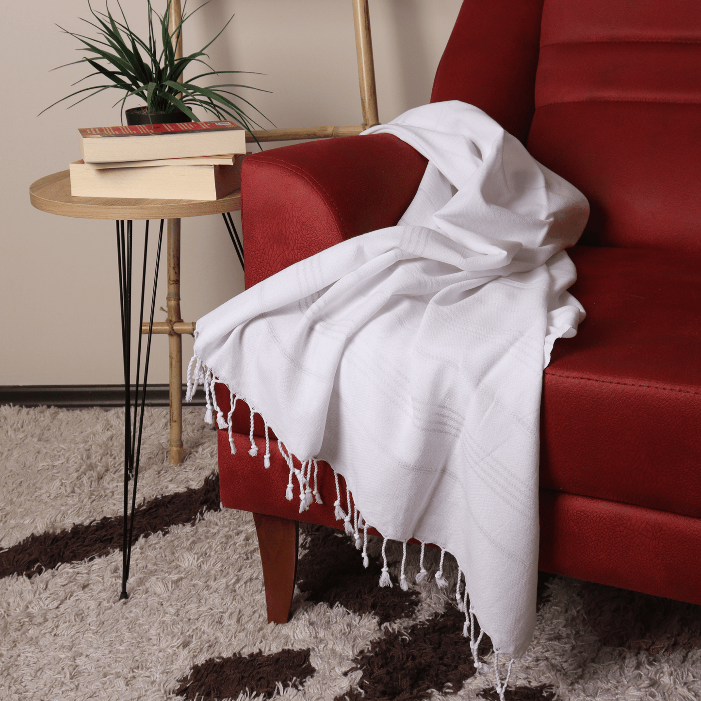 White Turkish Beach Towel Sultan - 6