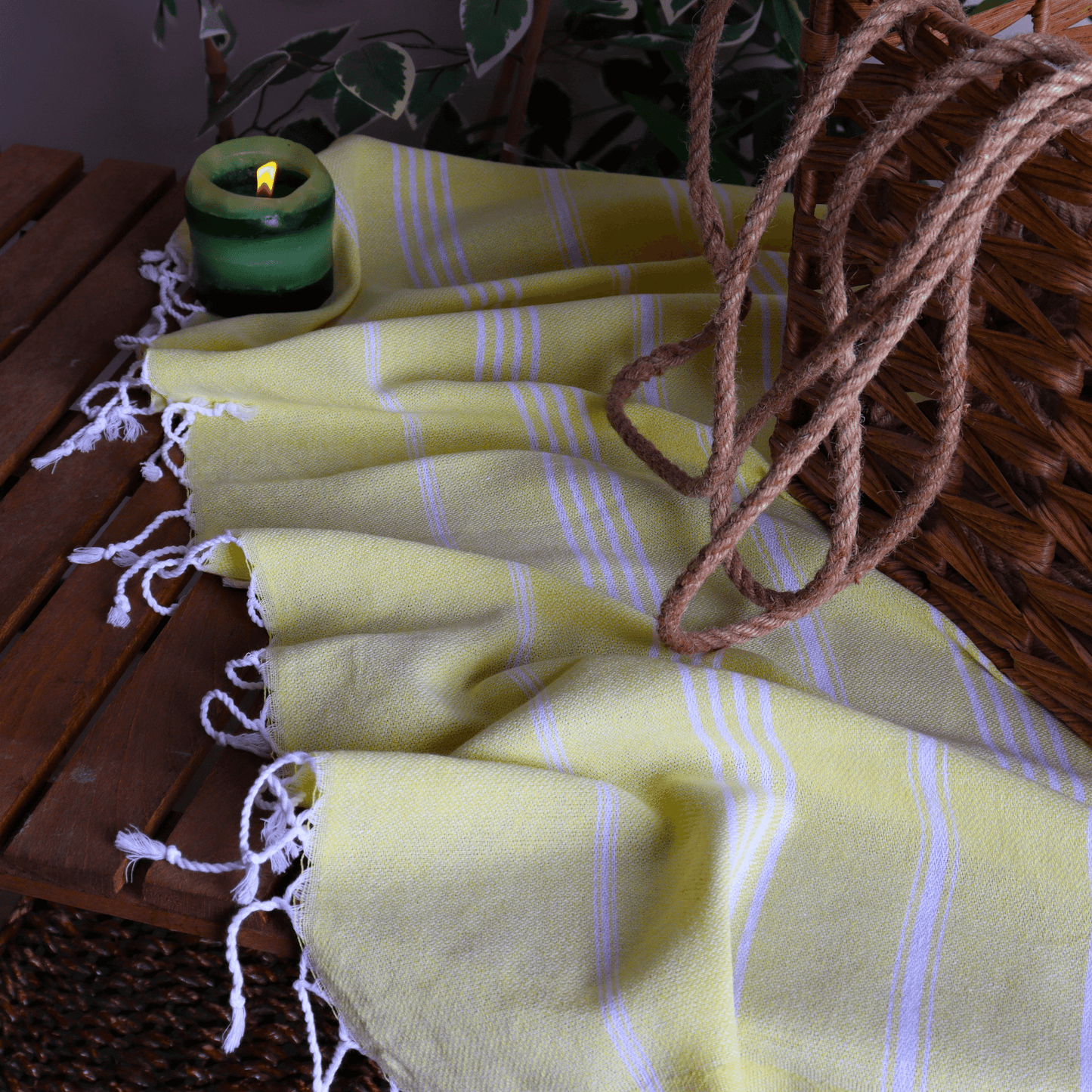 Yellow Turkish Beach Towel Sultan - 4