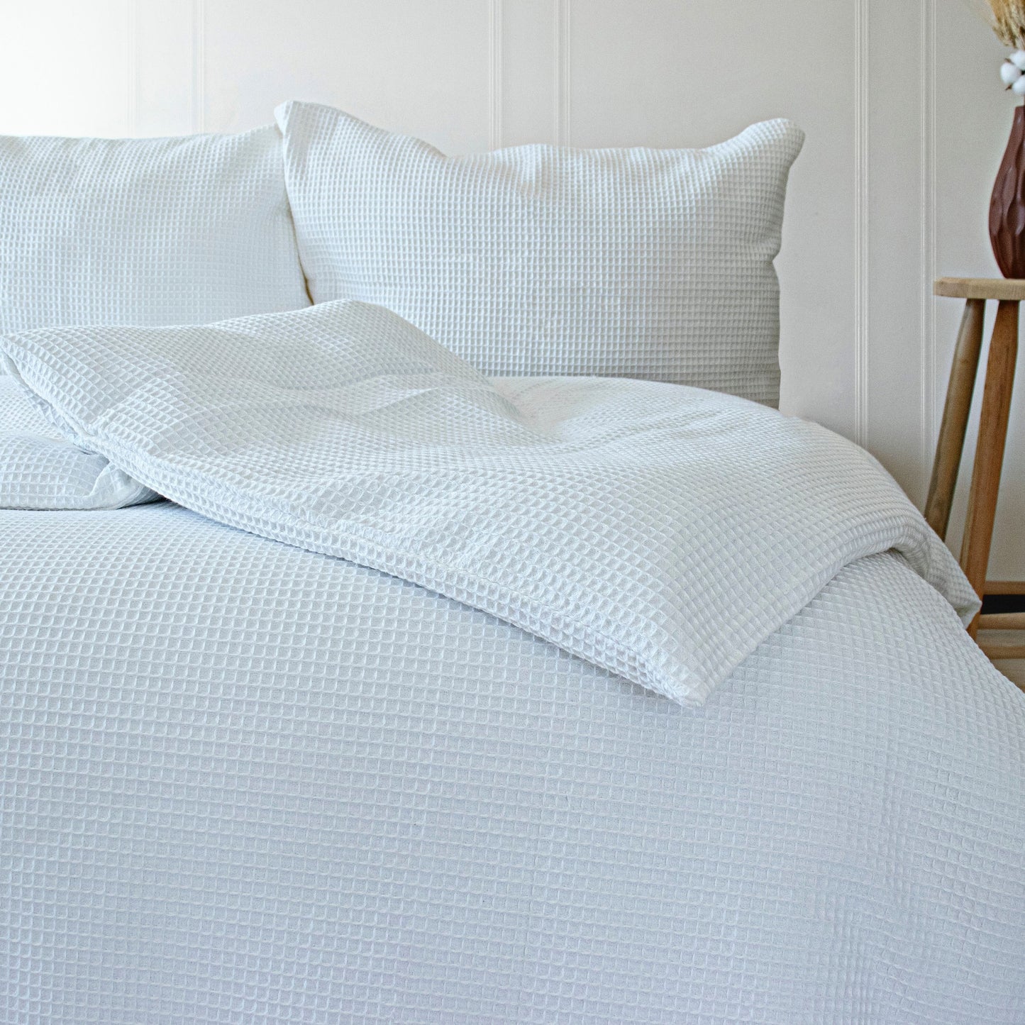 White Waffle Duvet Cover Sets - 3 Pcs - 12