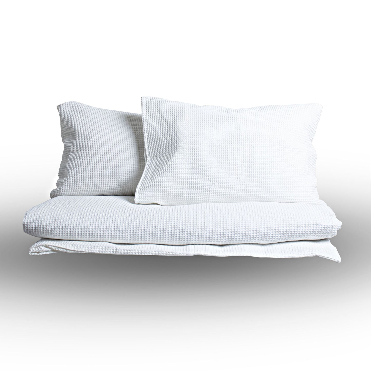 White Waffle Duvet Cover Sets - 3 Pcs - 1