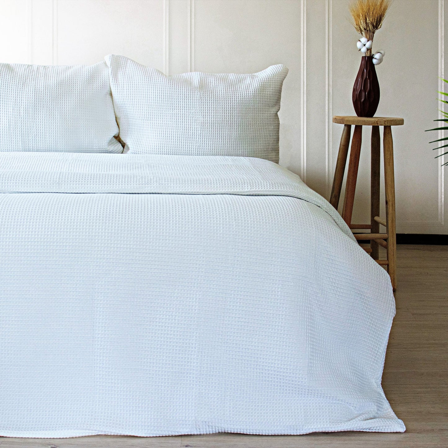White Waffle Duvet Cover Sets - 3 Pcs - 15
