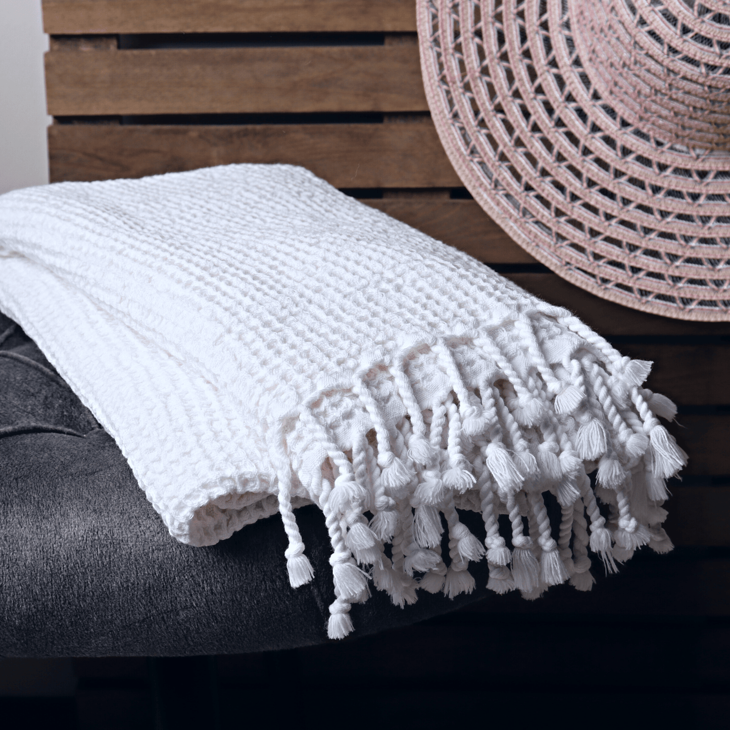 White Turkish Waffle Towels for bath, beach