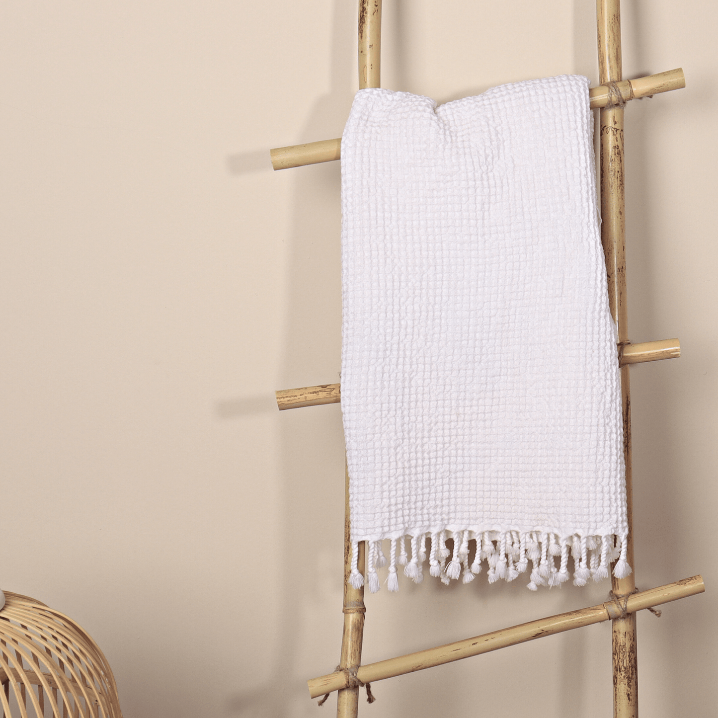 White Turkish Waffle Towels for bath, beach