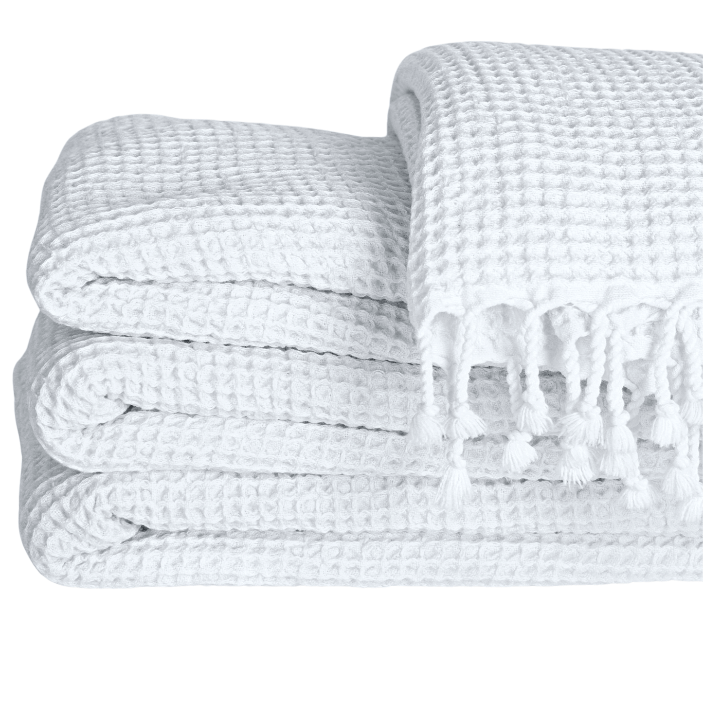 White Turkish Waffle Towels for bath, beach
