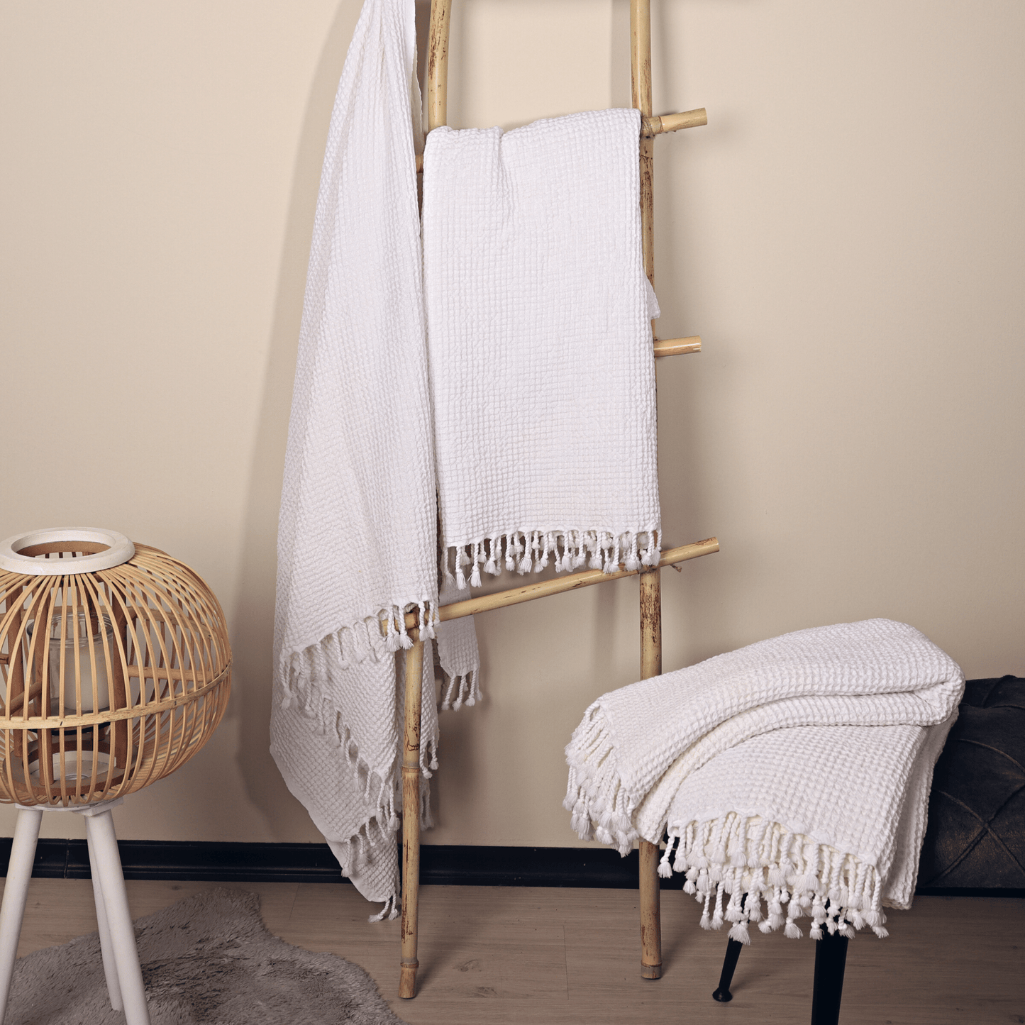 White Turkish Waffle Towels for bath, beach
