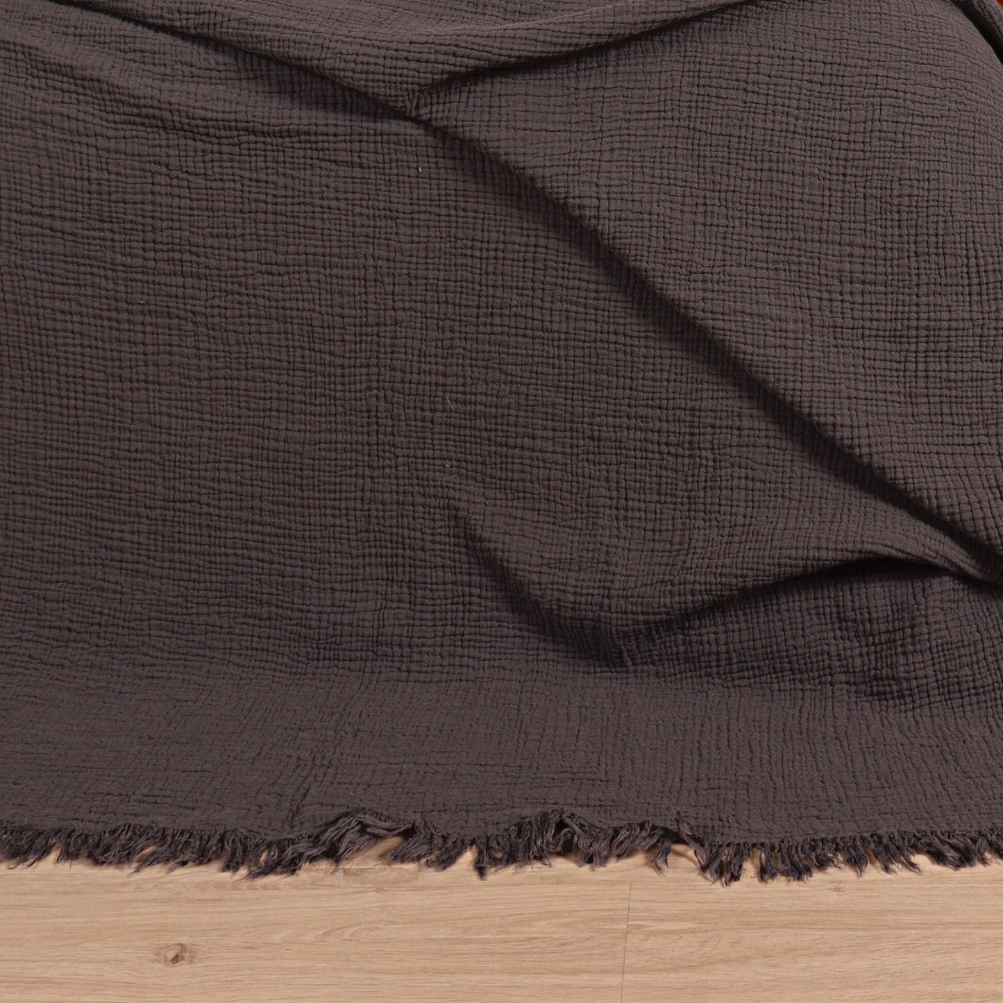 Anthracite Muslin Blankets for Adults 3