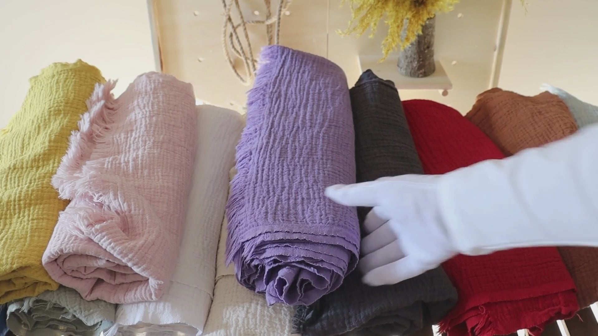 Purple Muslin Towel for Adults