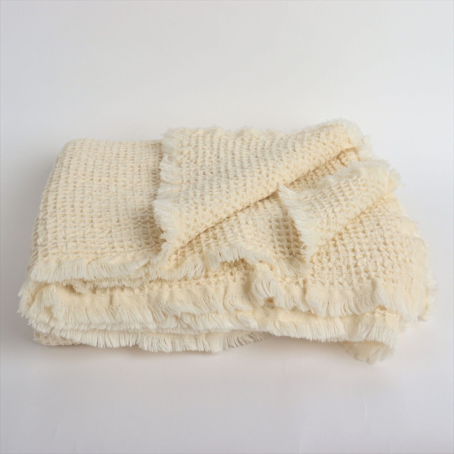 Natural Waffle Throw Blankets
