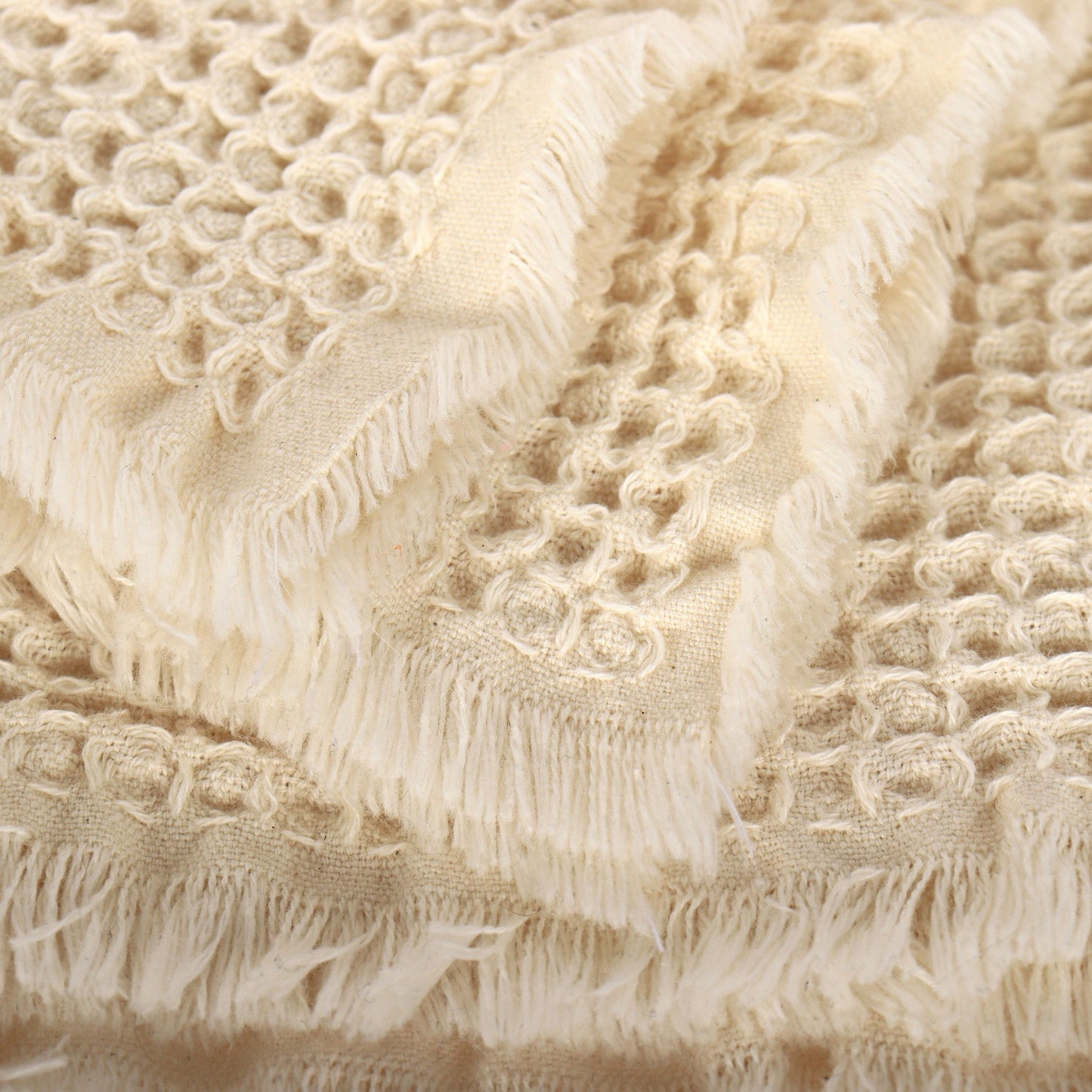 Natural Waffle Throw Blankets