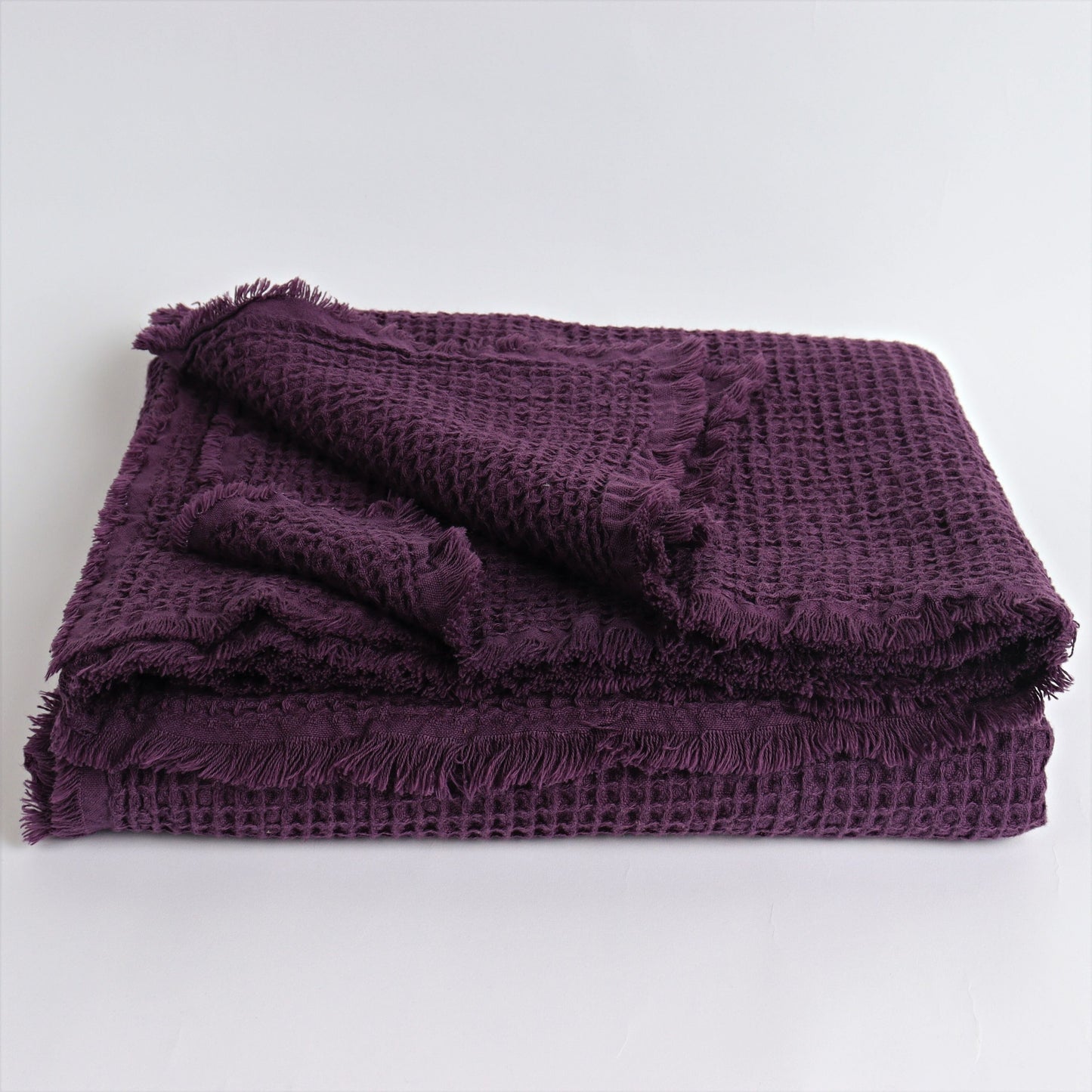 Purple Waffle Throw Blankets