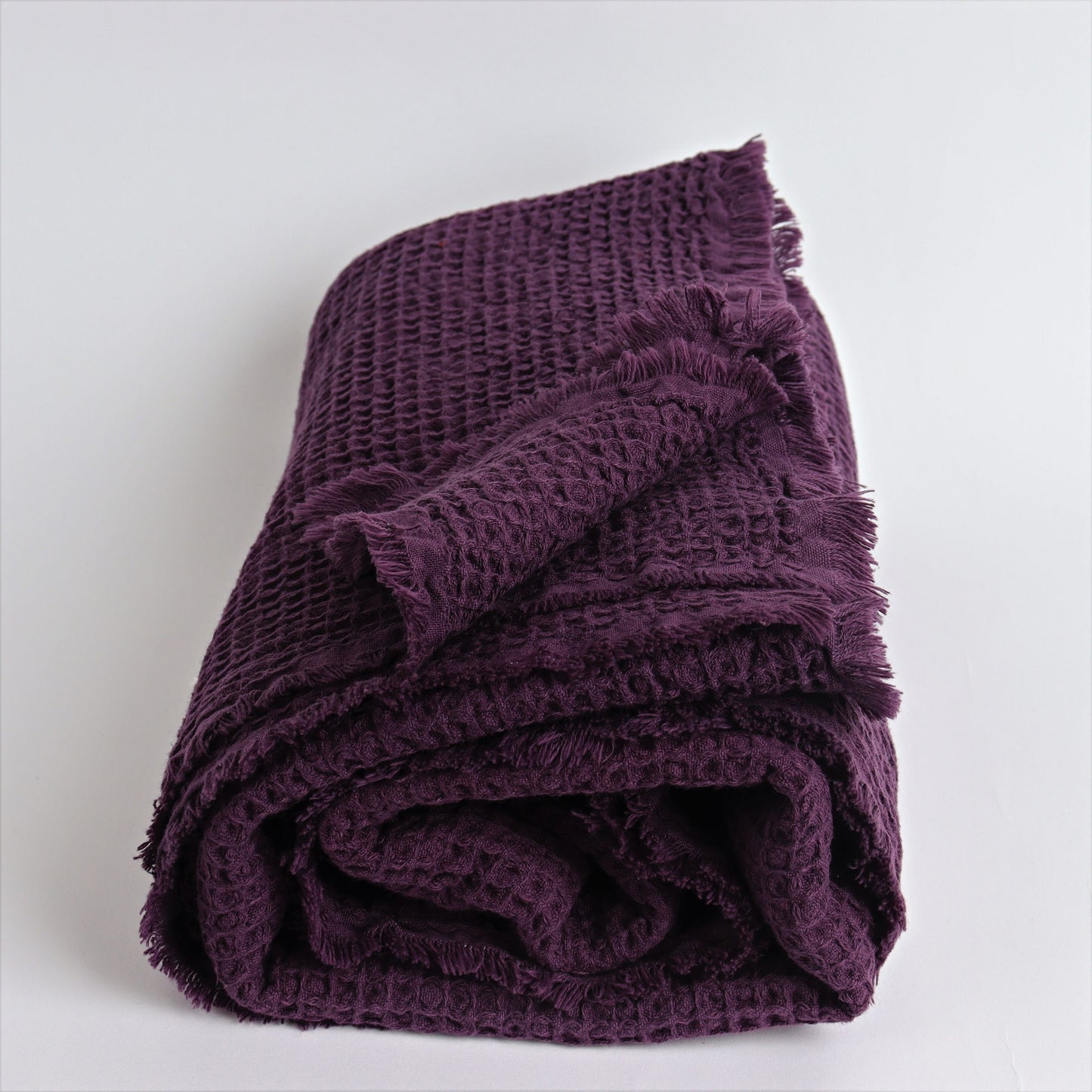 Purple Waffle Throw Blankets