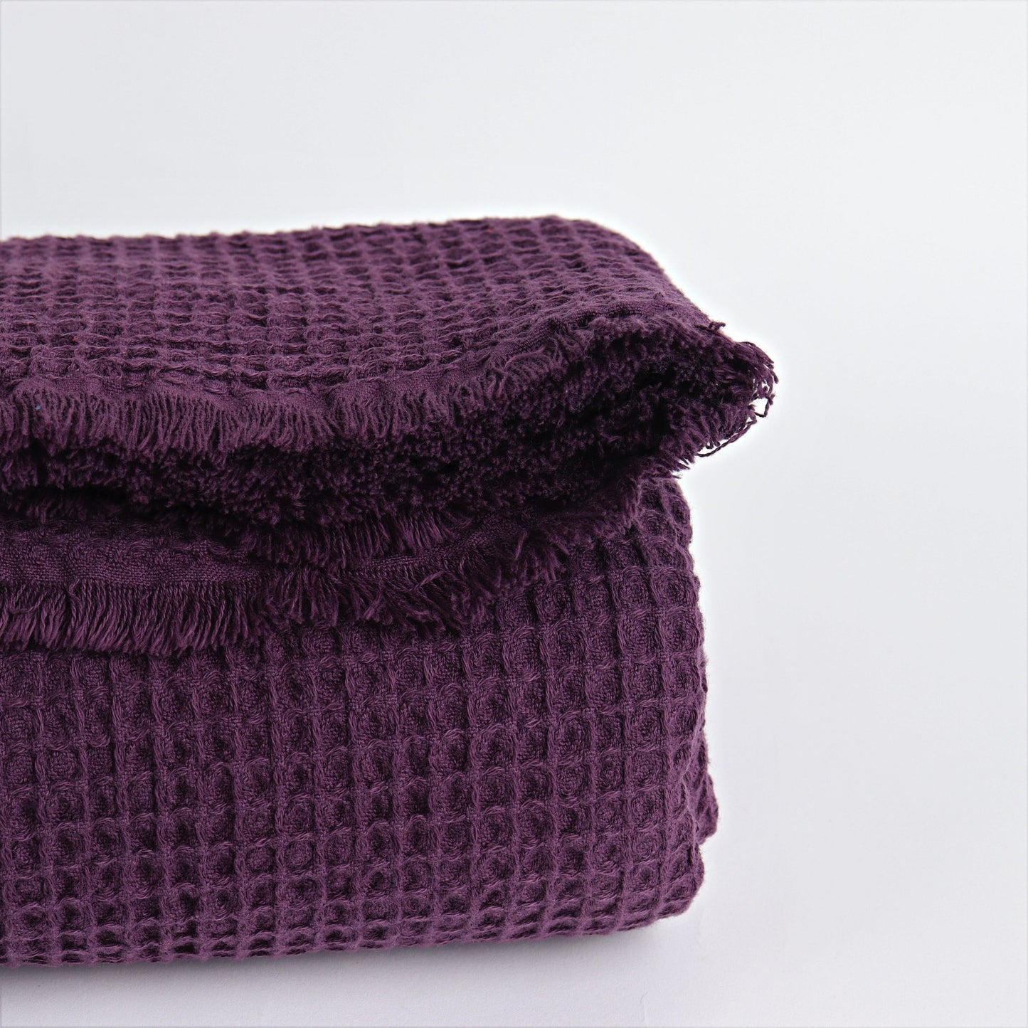Purple Waffle Throw Blankets