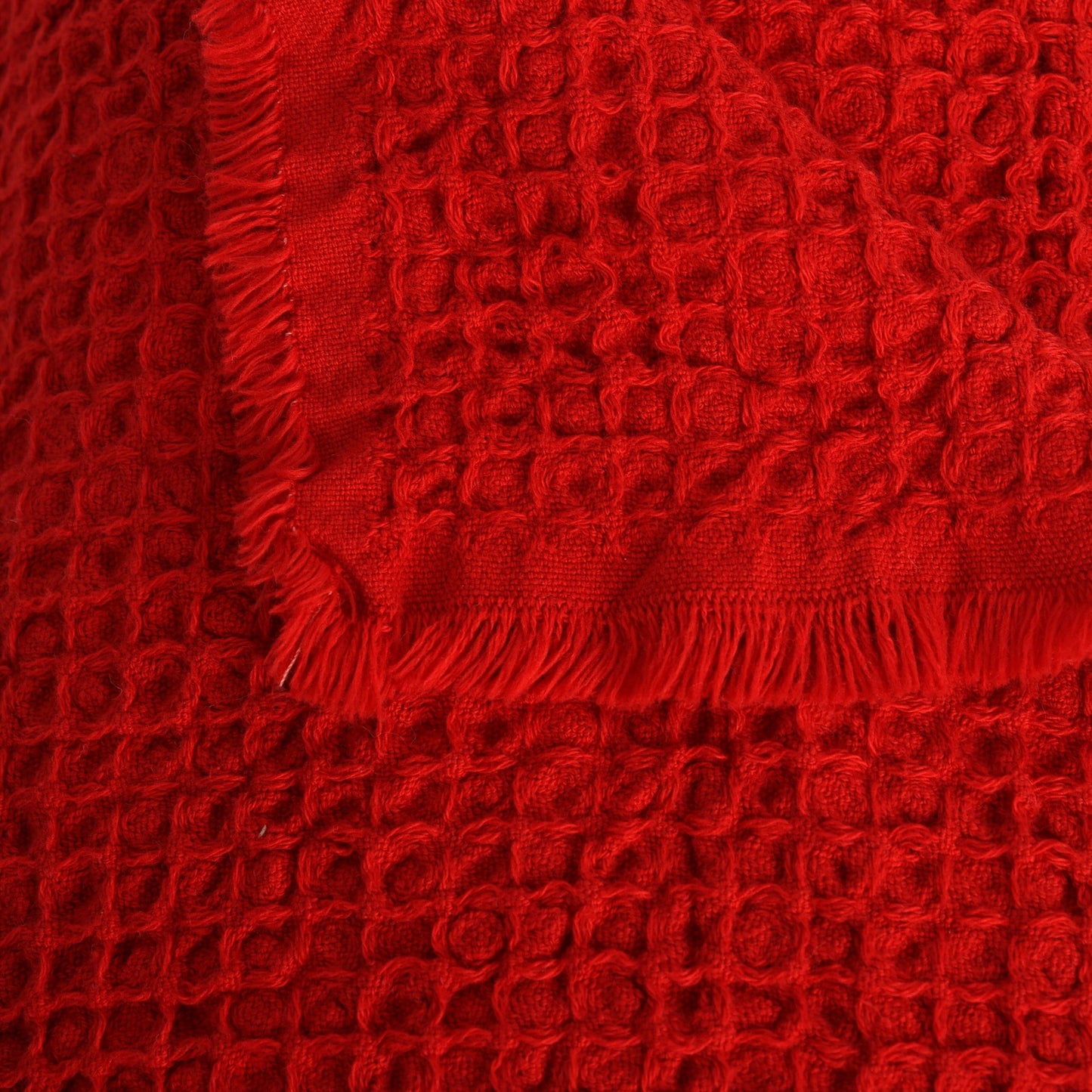 Red Waffle Throw Blankets