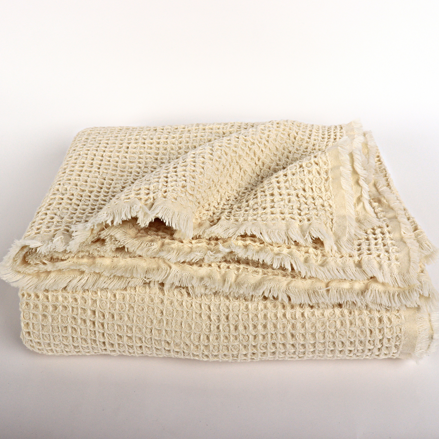 Natural Waffle Throw Blankets