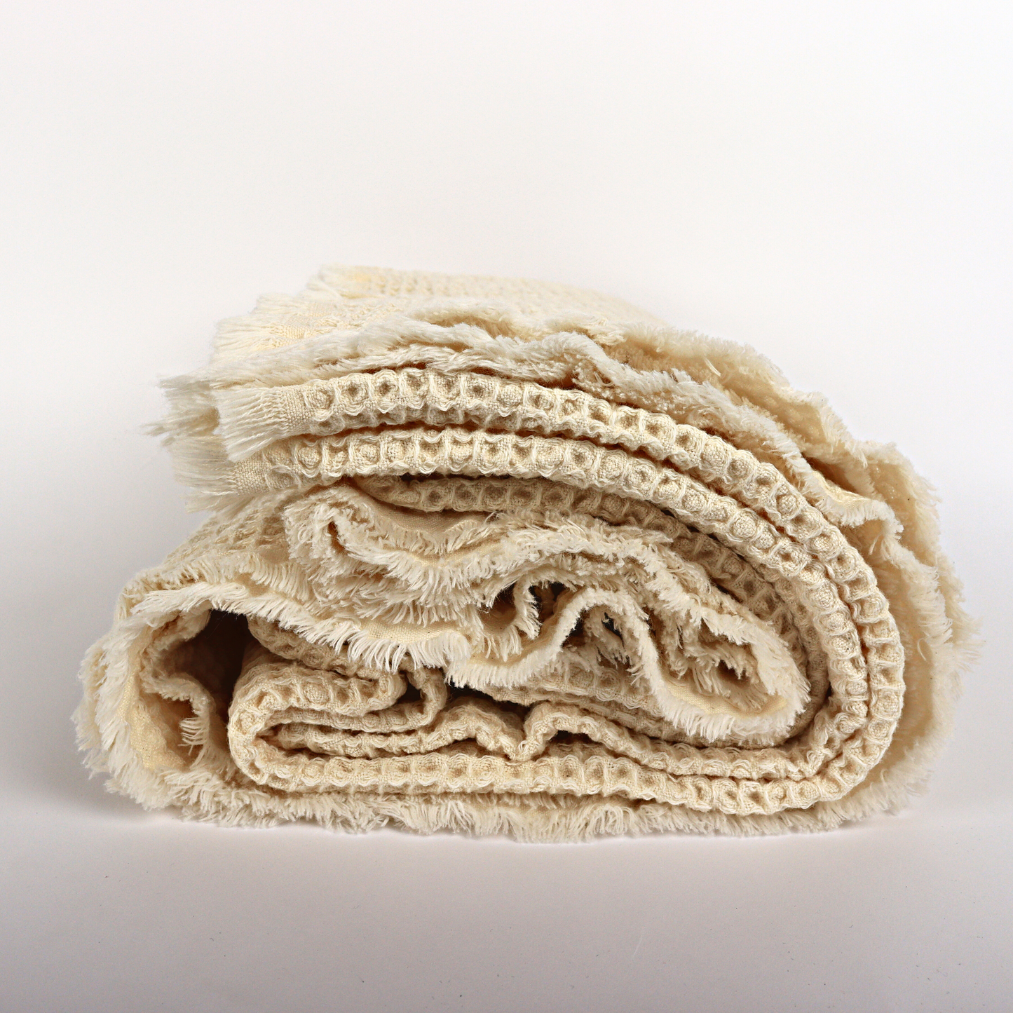 Natural Waffle Throw Blankets